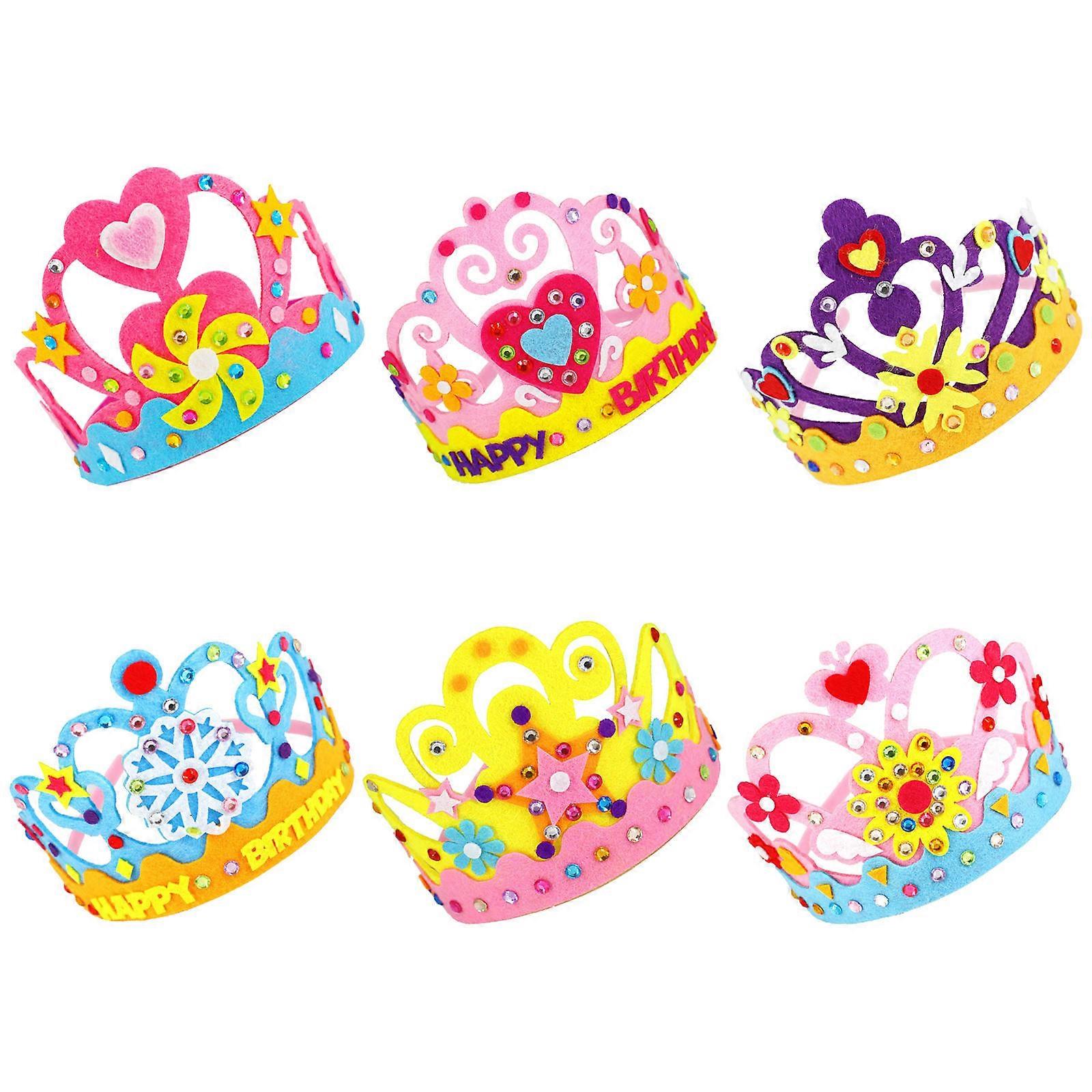 아이들을 위한 재미있는 생일 파티 액세서리 매일 사용 12X12Cm 다채로운 크라운 디자인 6Pcs