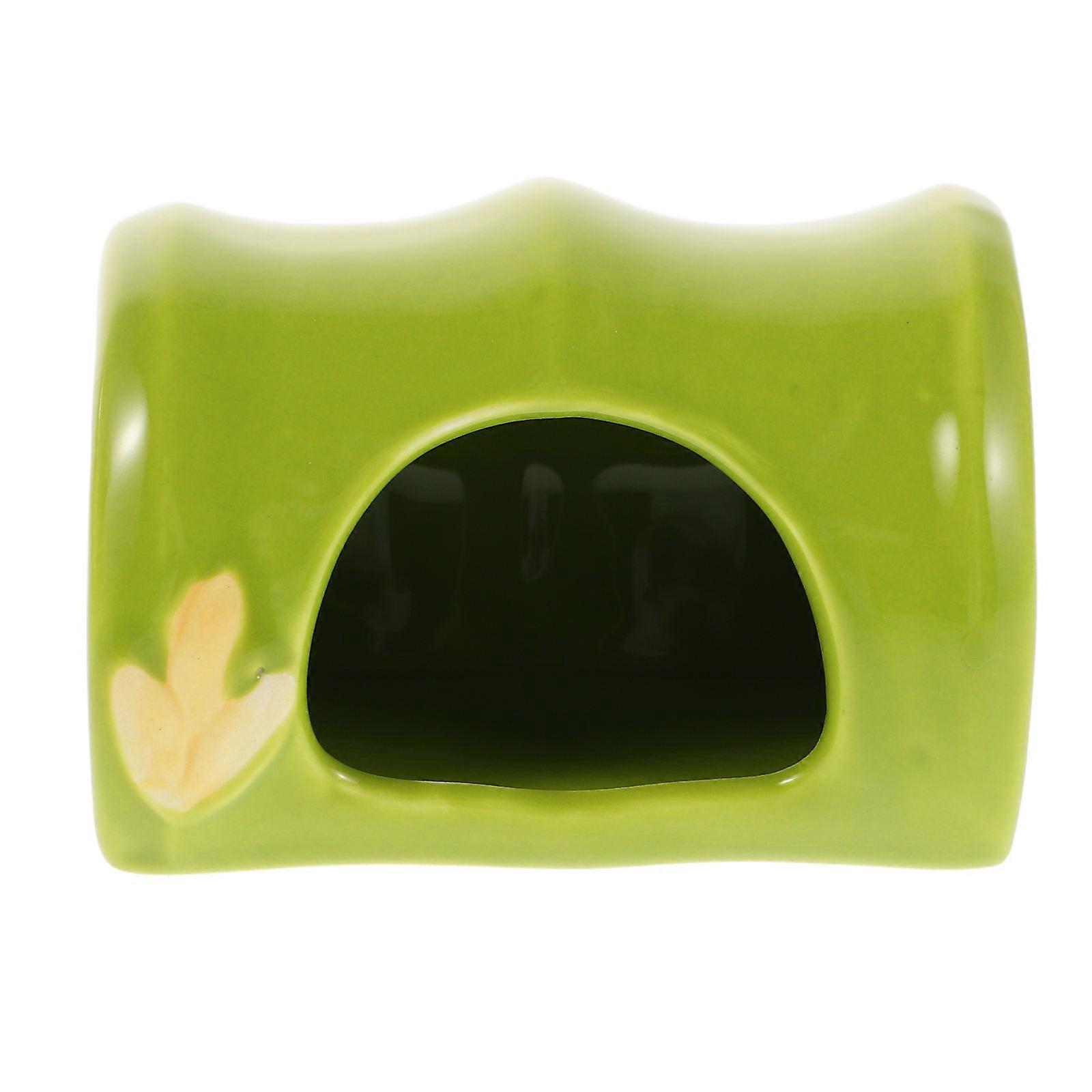 Bamboo Ceramic Hamster Hideout for Small Animals – Cozy Nest for Mice, Gerbils, and Rats, Design for Comfortable Habitat