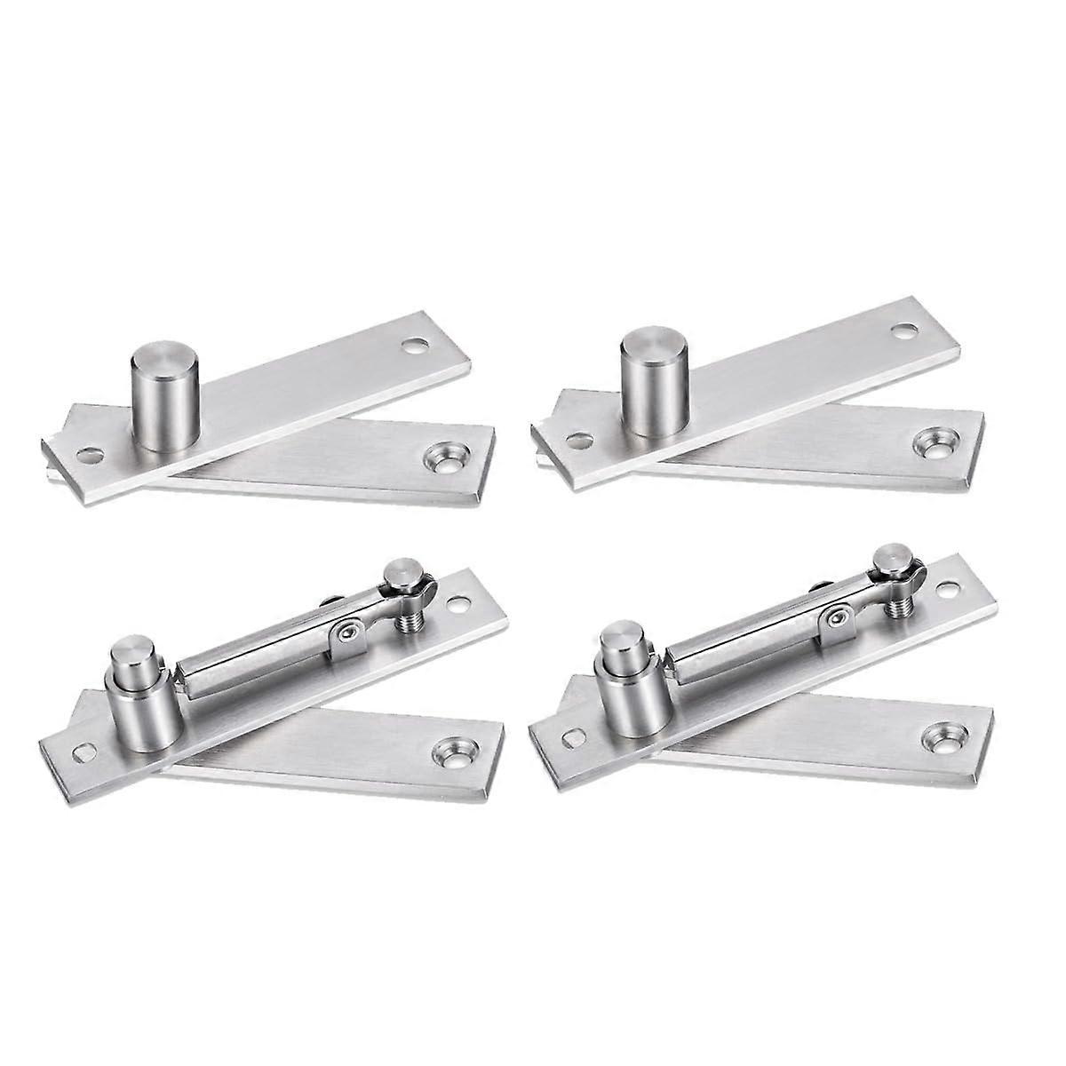 Silver Stainless Steel Swivel Hinge for Wooden Doors, Hidden Door Hinge for Secret Doors, with 360 Degree Rotation, Invisible Pivot Point, Pack of 2