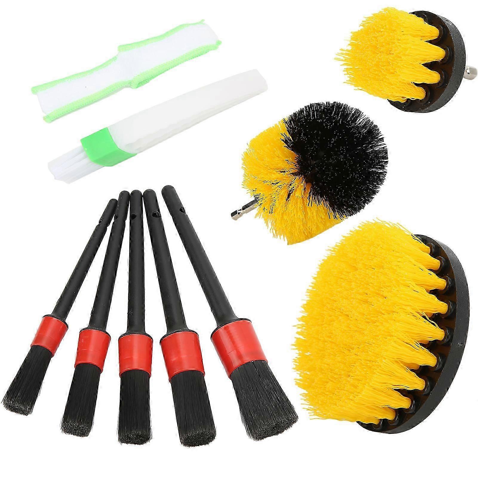 10pcs Car Detailing Brushes Multi Purpose Electric Drill Brush for Automobile Wheels Exhaust Pipes