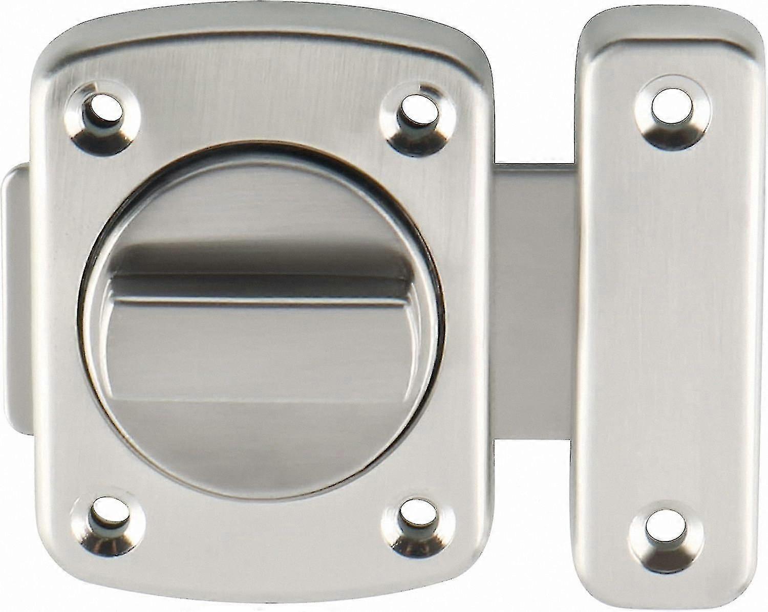 Double-Sided Gate Lock with Slide Bolt, Brushed Finish Safety Hardware for Gates