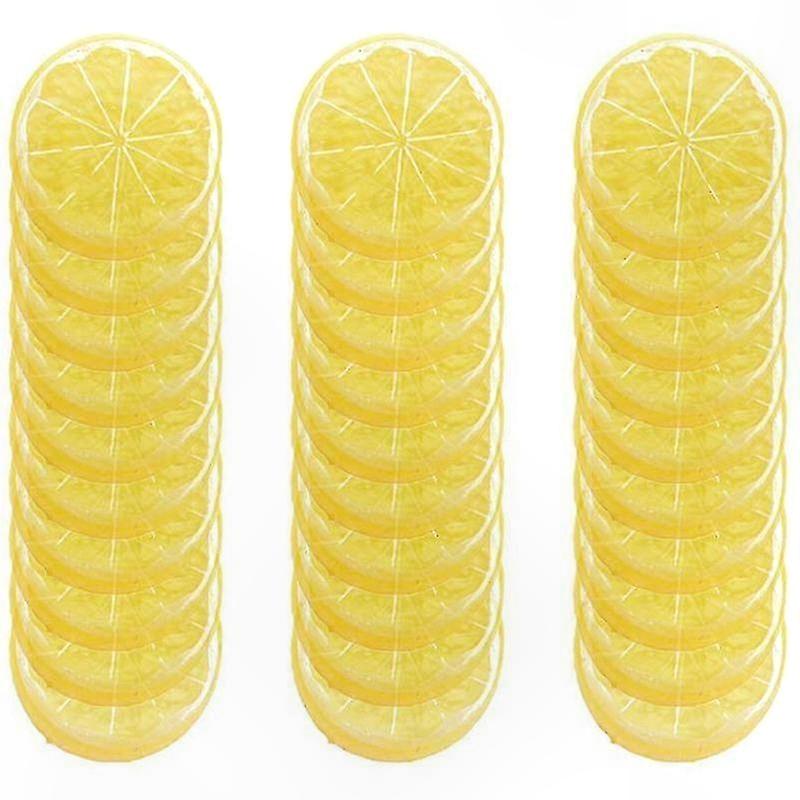 Realistic Artificial Lemon Slices Plastic Decorative Fruit for Weddings and Events