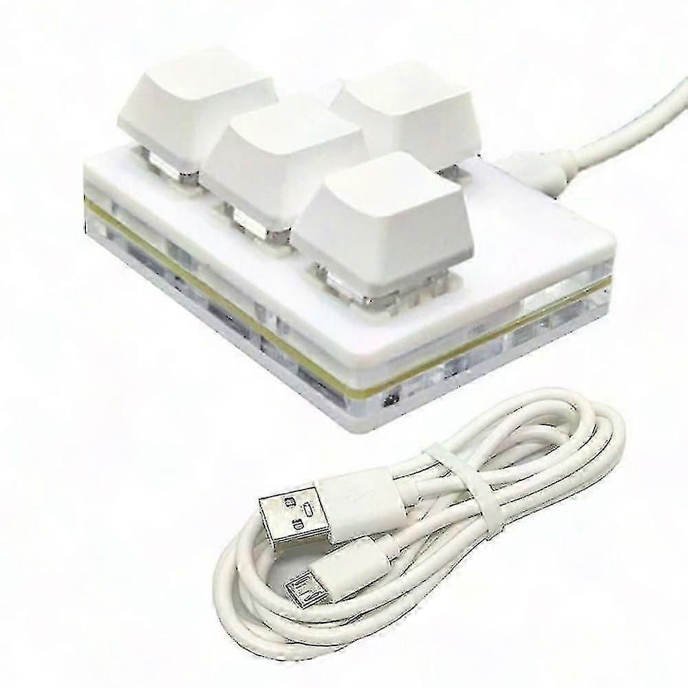 Mini USB Mechanical Keyboard for Photoshop Drawing Gaming 4-Key Programmable Custom Keyboard