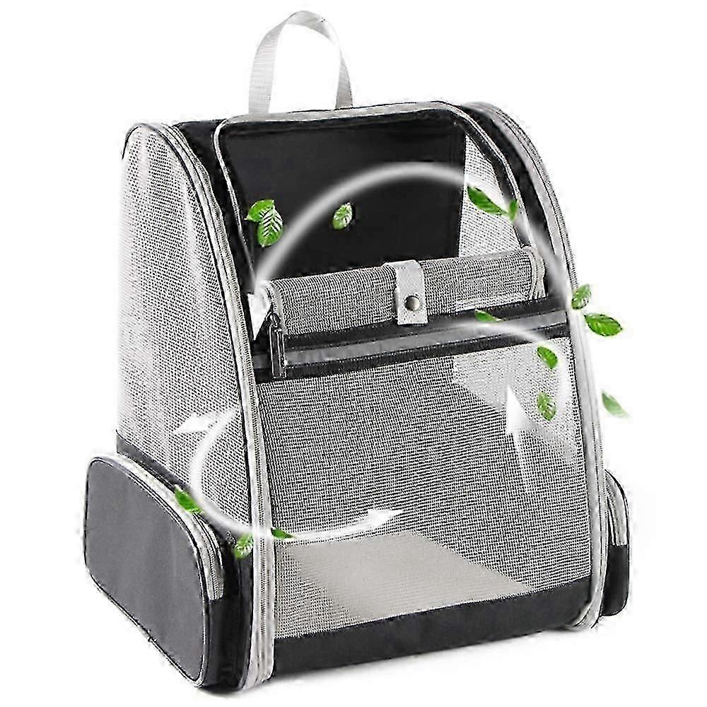 حقيبة ظهر للسفر للقطط - تصميم الفقاعات (أسود)