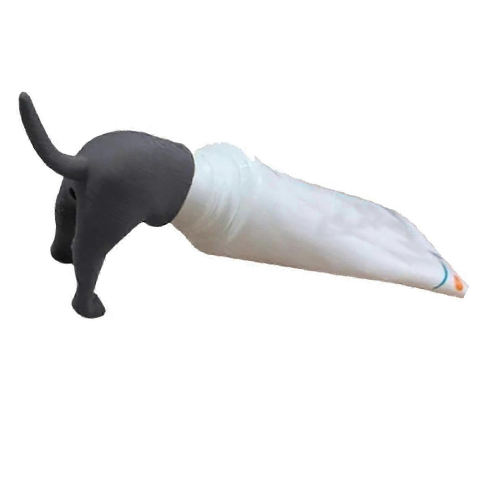 Funny Gray Pooping Dog Butt Toothpaste Topper Screw Cover and Squeezer