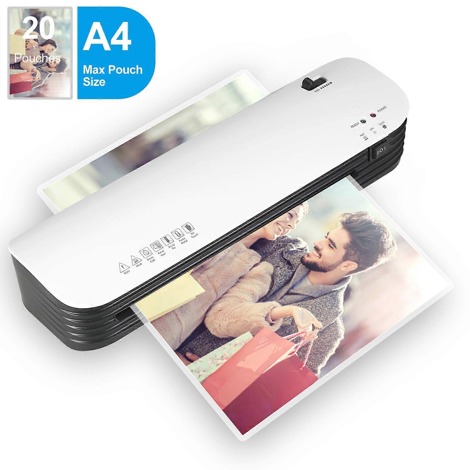 A4 Desktop Thermal Laminator Machine Automatic Photo Document Laminator with A4 Paper Cutter Corner Rounder for Home Office US Plug