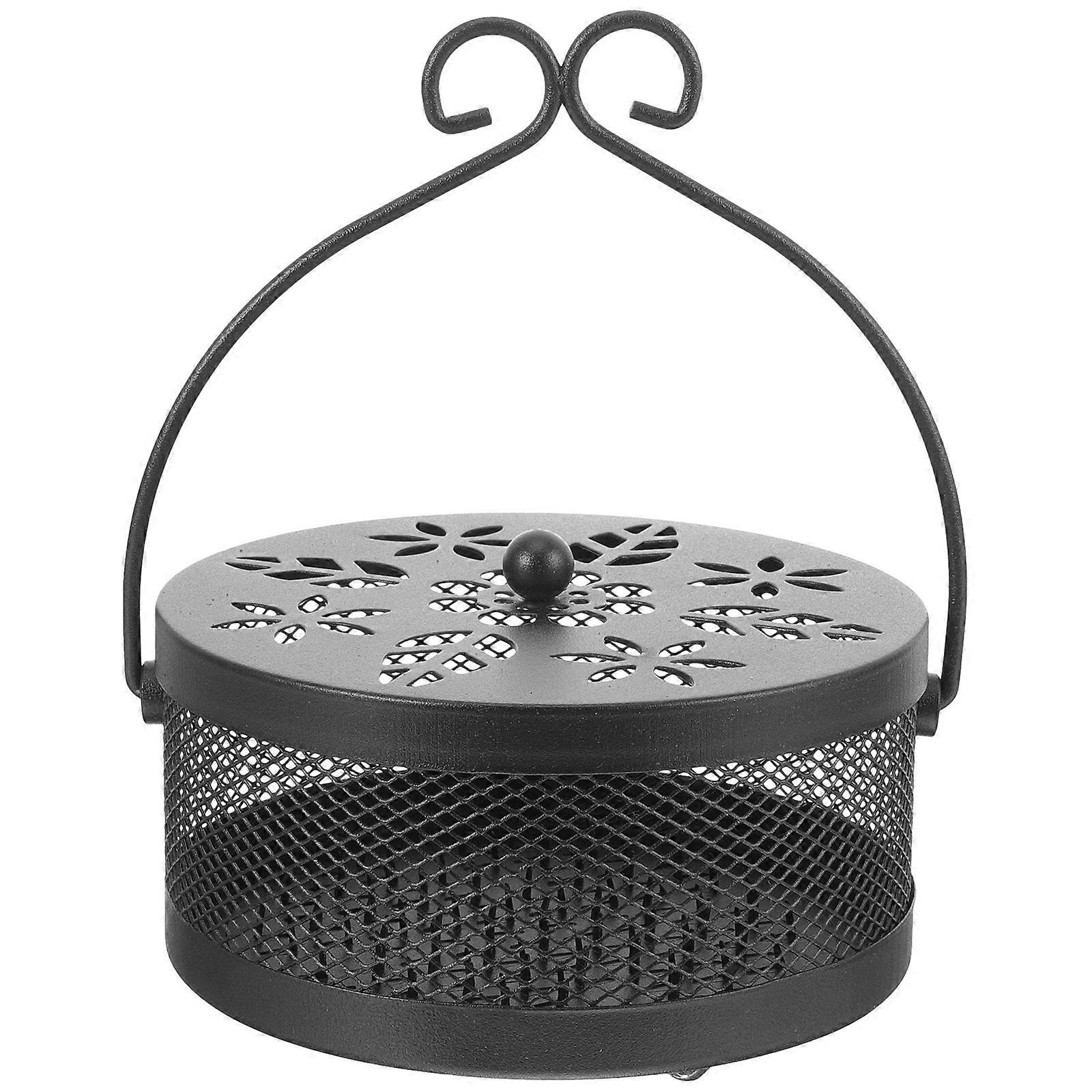 Burner Box Incense Holder Household Users Iron Black for 1Set