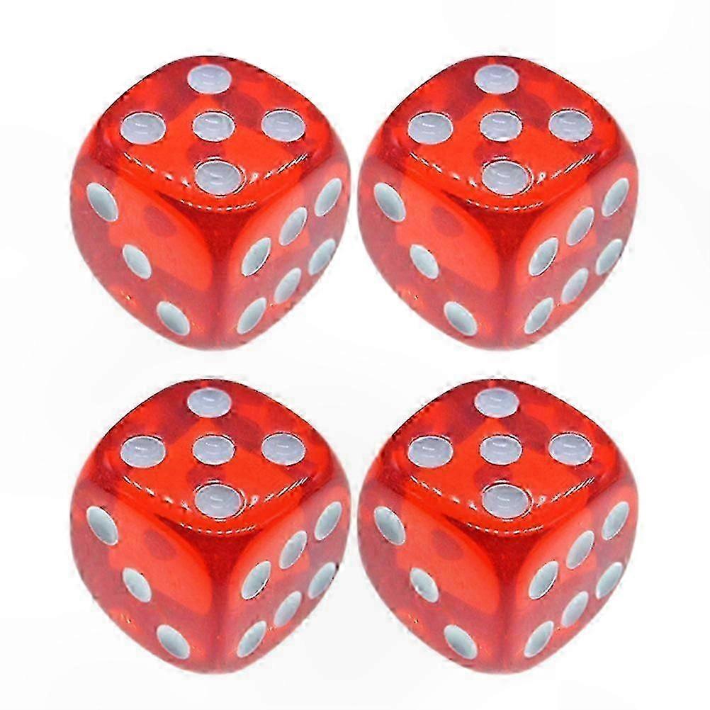 4 Pack Translucent Dice for Kids, Clear Game Dice Set for Fun Play and Learning Activities