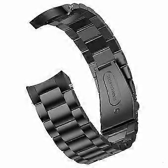 For Huawei Watch GT 5 46mm Watch Band Three Beads Stainless Steel Strap Replacement - Black