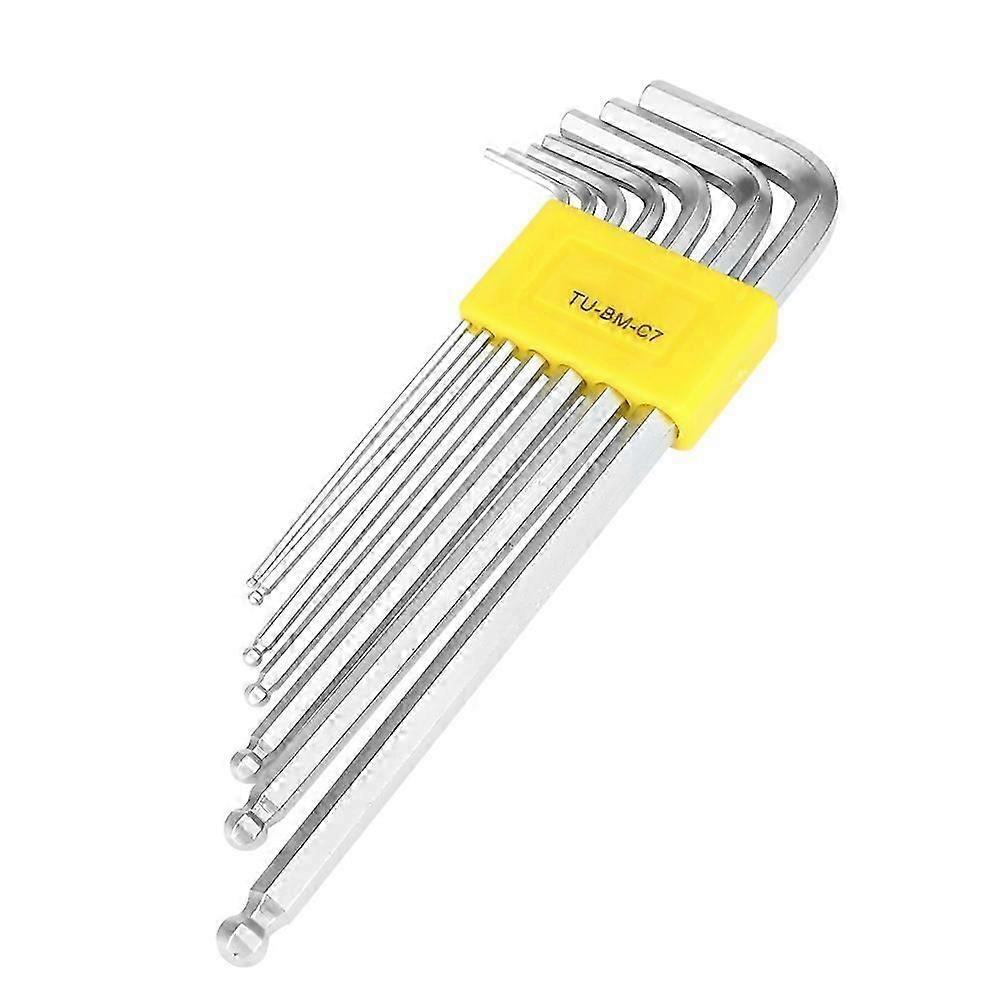 7PCS Extended Ball End Hex Key L-Wrench Set Professional Repairing Kit Hand Tool