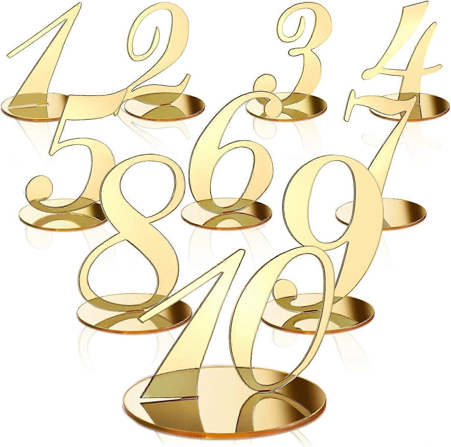 Table Numbers for Wedding Reception Wedding Numbers with Holder Elegant Mirror