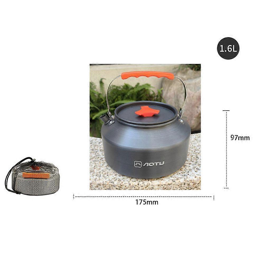 Outdoor Aluminum Alloy Kettle Locking Handle Camping Hung Pot Portable Coffee Pot Picnic Cooker 1.6L Teapot Cooking Accessory