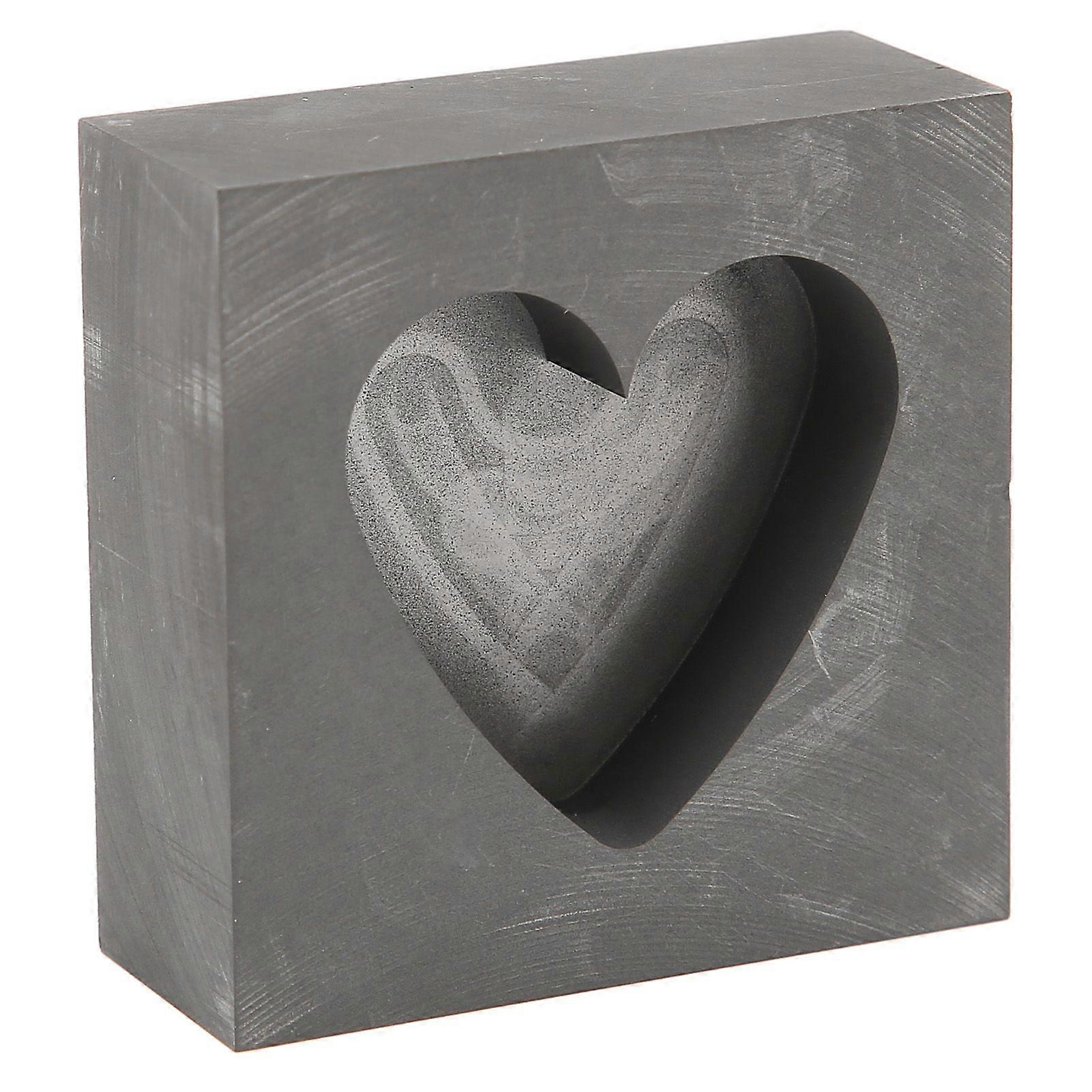 Graphite Casting Mold Professional Heart Shaped Ingot Casting Refining Mould for Melting Gold Silver Metal