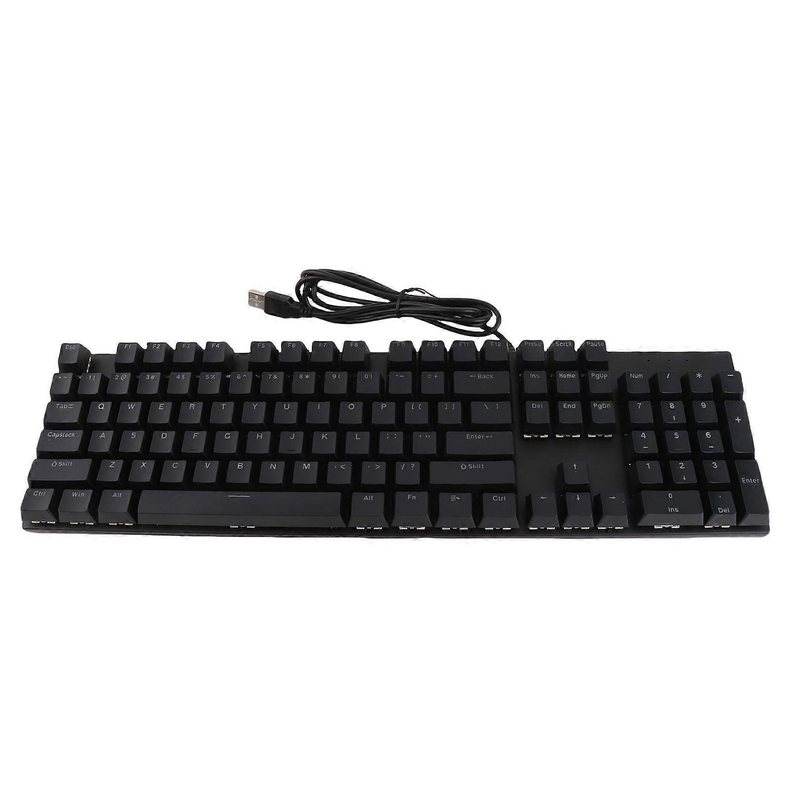 Full Size Mechanical Keyboard 104 Keys USB Wired Gaming Keyboard with Numeric Keypad Red Switch for Win