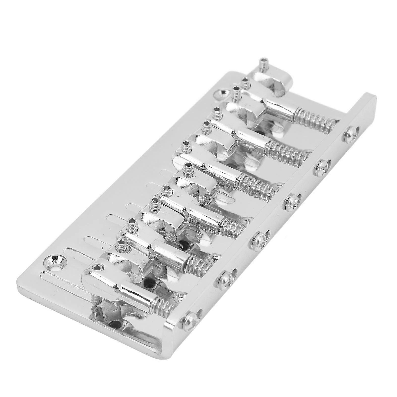 6 String Electric Bass Bridge Zinc Alloy Fixed Type Silver Replacement