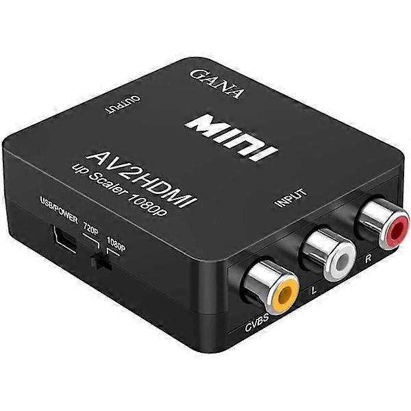 RCA to HDMI, 1080P Mini RCA Composite CVBS AV to HDMI Video Audio