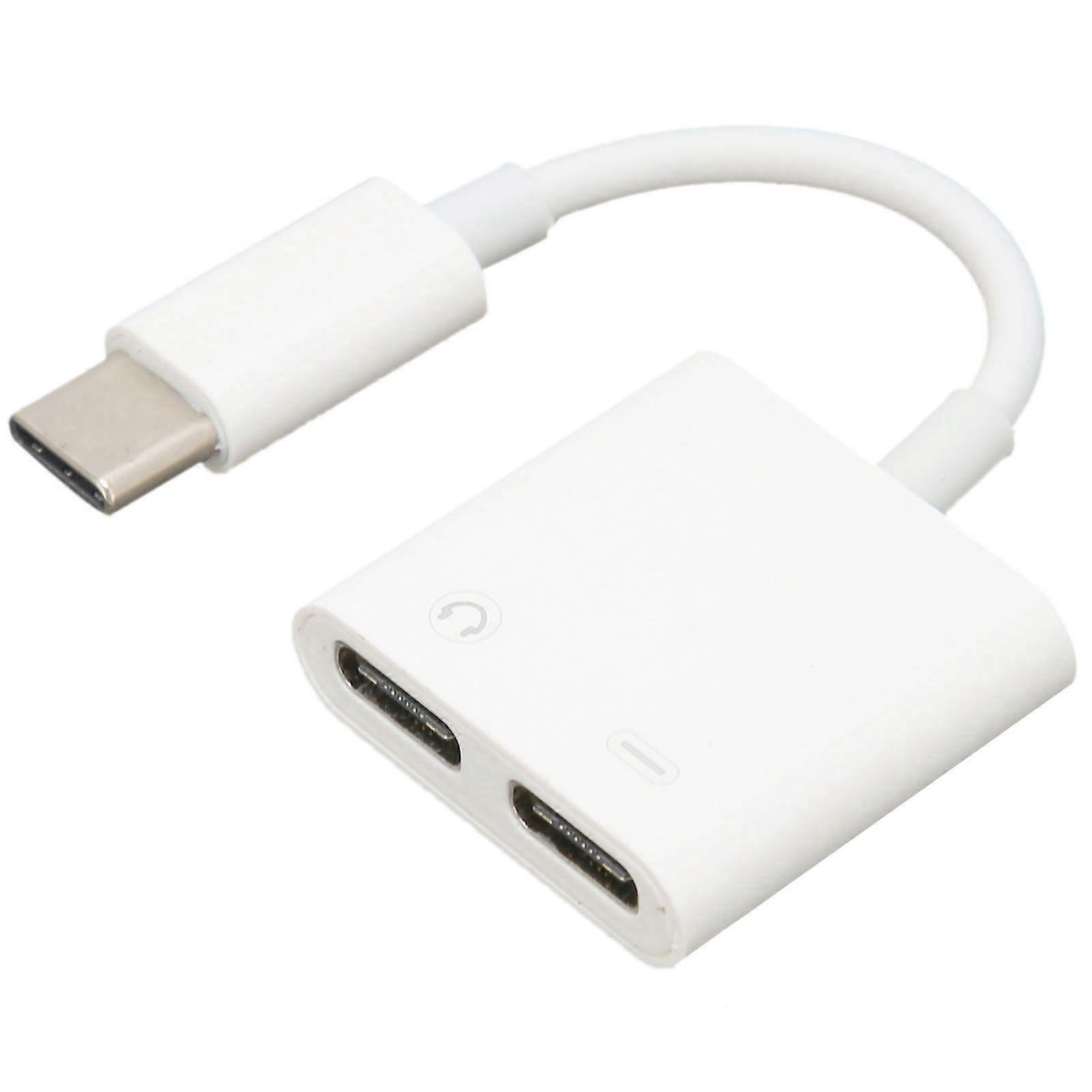 Dual Type C Digital Audio Adapter Cable Stable Durable Dual Type C Earphone Adapter