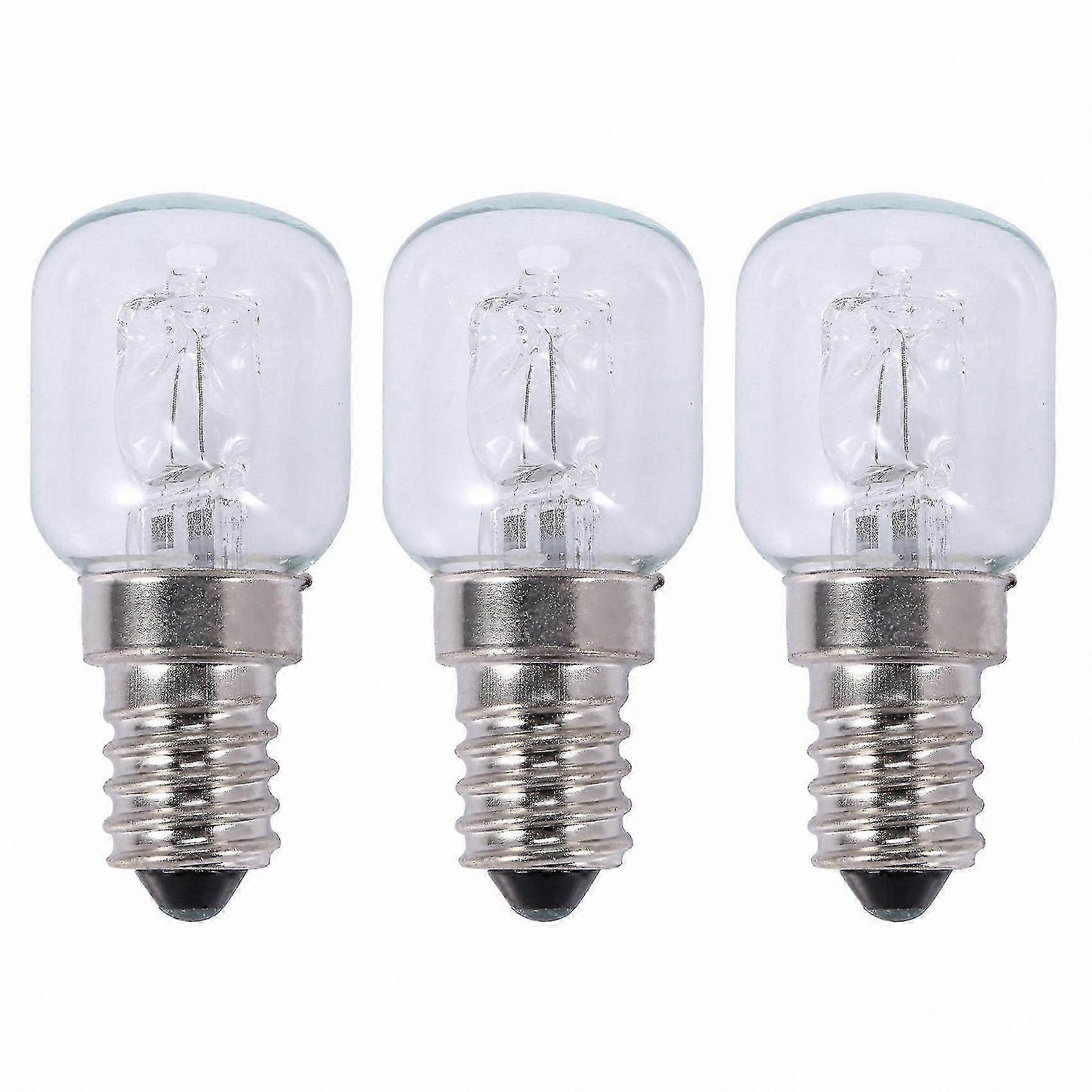 E14 Halogen Oven Bulb, 25W 250V Heat Resistant Quartz Lamp for High Temperature 500°F, 3-Pack