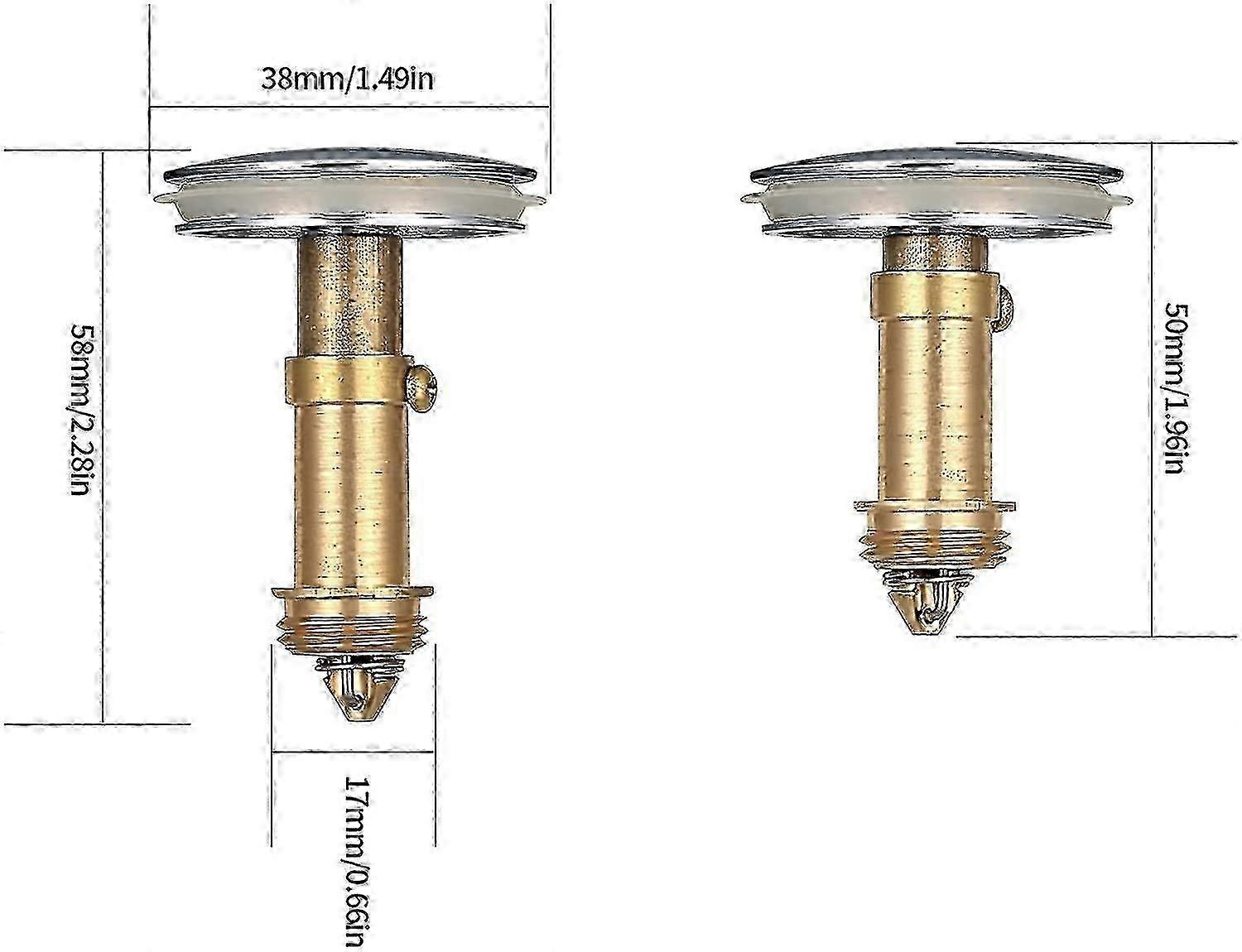 Pop-Up-Waschbeckenstopfen, Badezimmer-Push-Abflussstopfen, 38-mm-Stecker ...