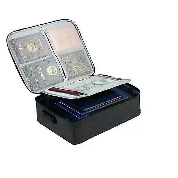 Fireproof document box, 28*37*10cm, waterproof and flame-retardant with changeable password