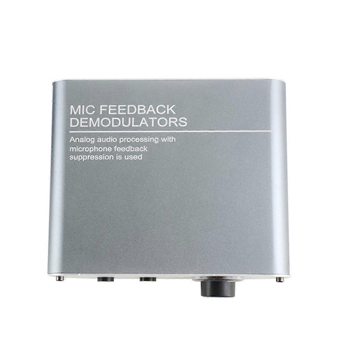4 Channels Microphone Anti-Howling Device, Front Stage Effector,Suppressor Frequency Shift Equalizer Gray EU Plug