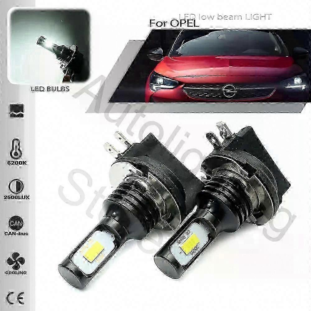 2PCS H11B H9B H8B LED Headlight Bulbs For 2011-2014 Opel Corsa D Low Beam 6500K White Canbus CSP 1400LM