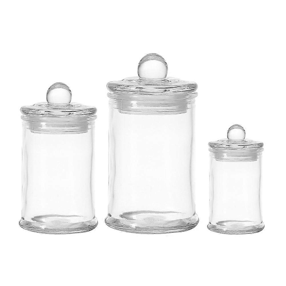 3Pcs Transparent Glass Storage Container for Nuts and Sugar Kitchen Organizer