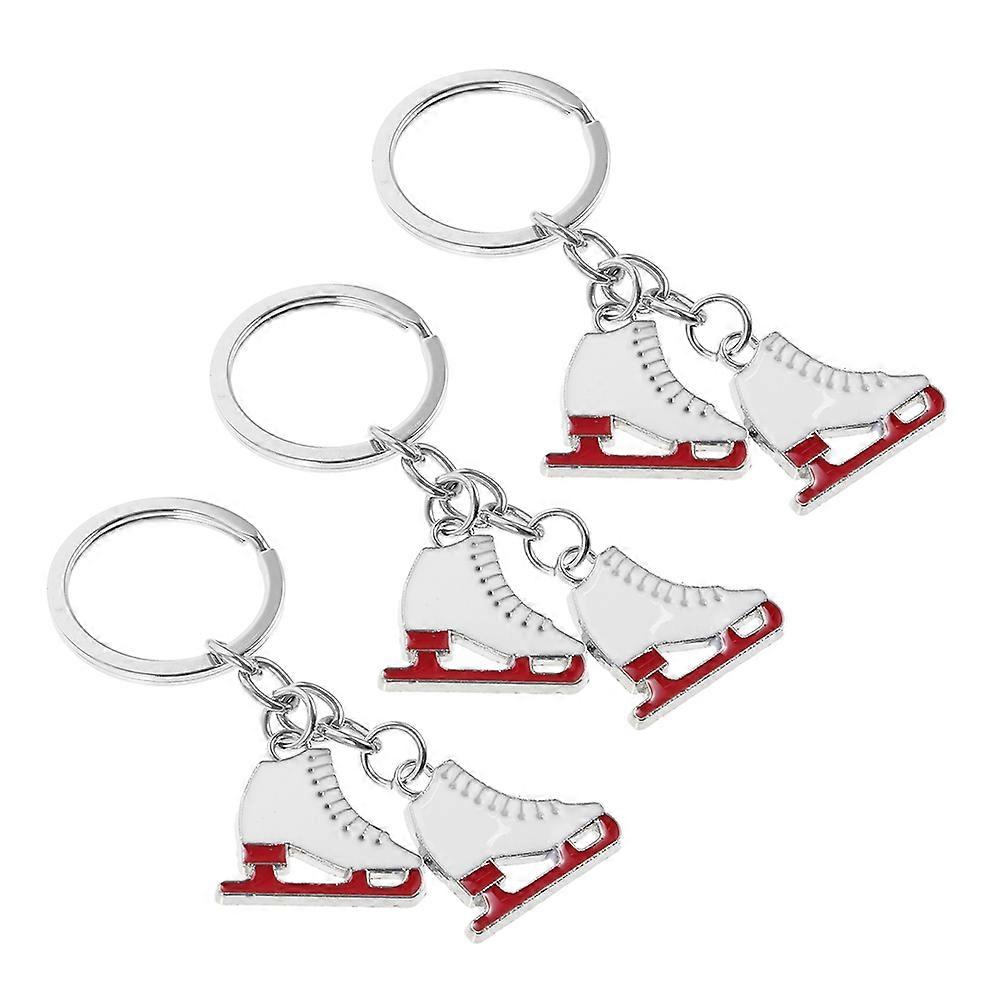 Ice Skates Keychains Metal Hanging Keychains for Decoration 3Pcs Set