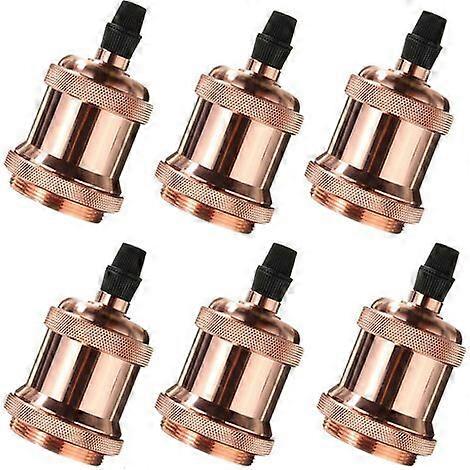 6Retro E27 Edison LED Light Bulb Socket, Vintage Style Spiral Lamp Adapter
