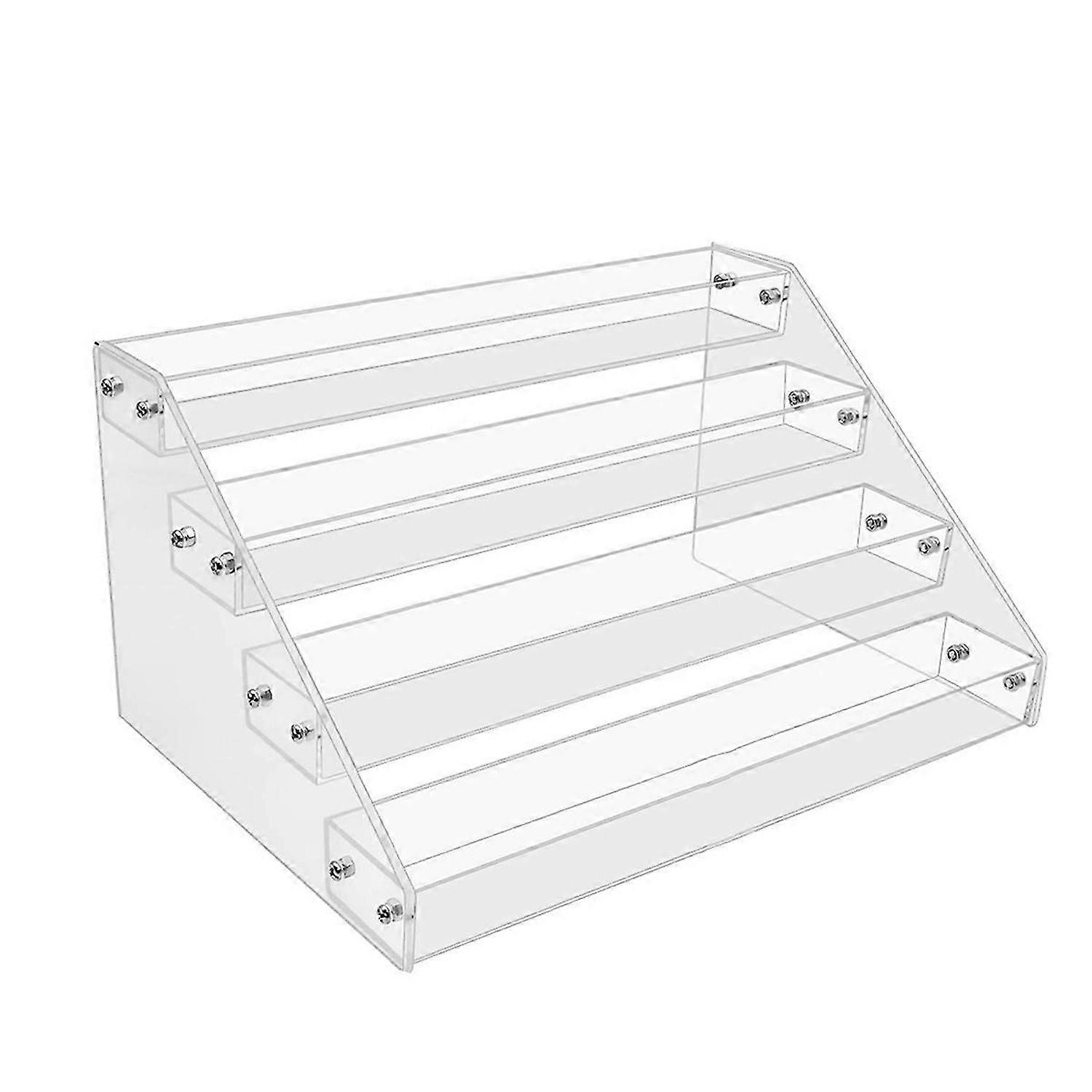 4Tier Clear Acrylic CD Holder Cascading CD Storage Rack,Display Rack