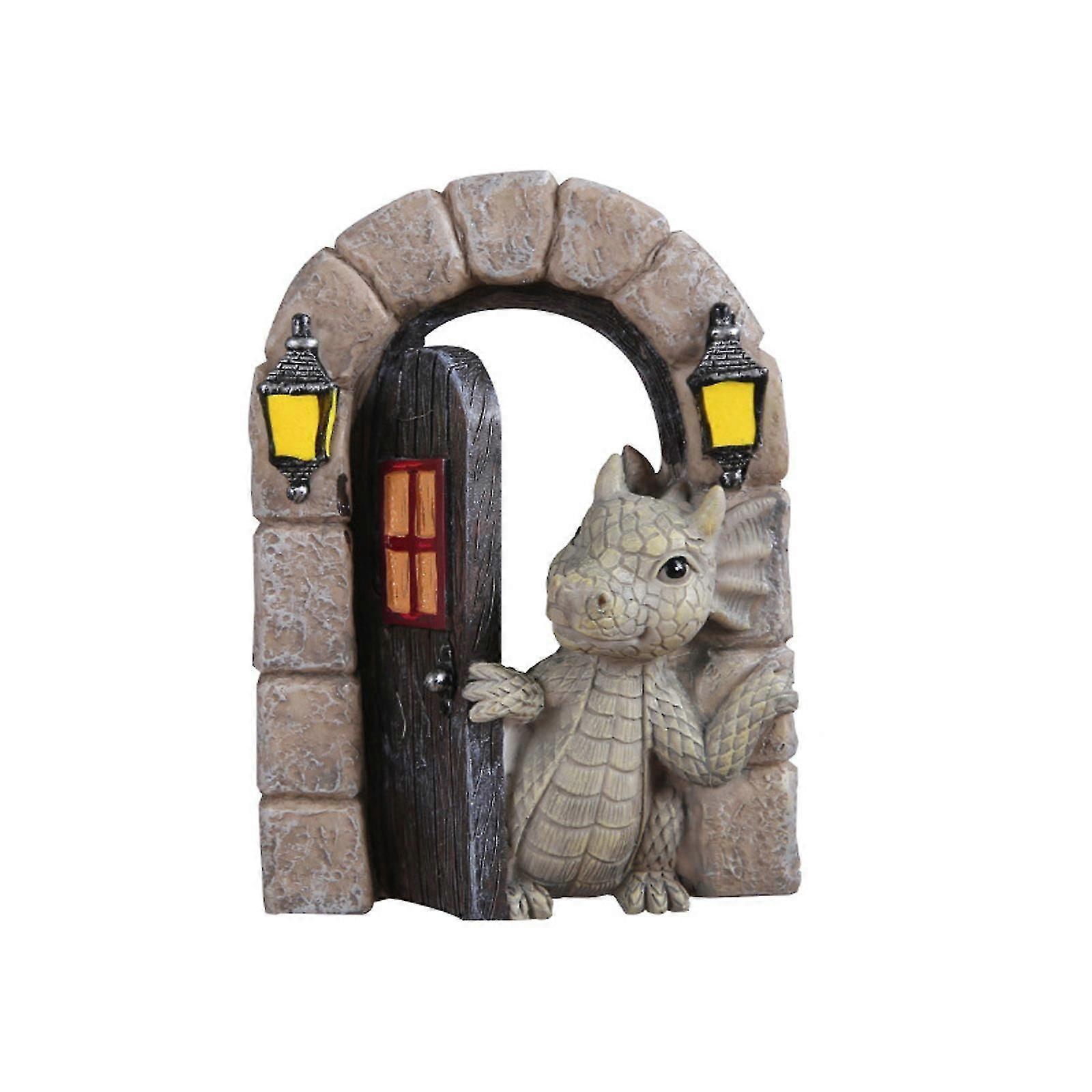Courtyard Dragon Sculpture, Outdoor Window Dragon Statue, Dragon Garden Statues, Resin Garden Dragon Statue