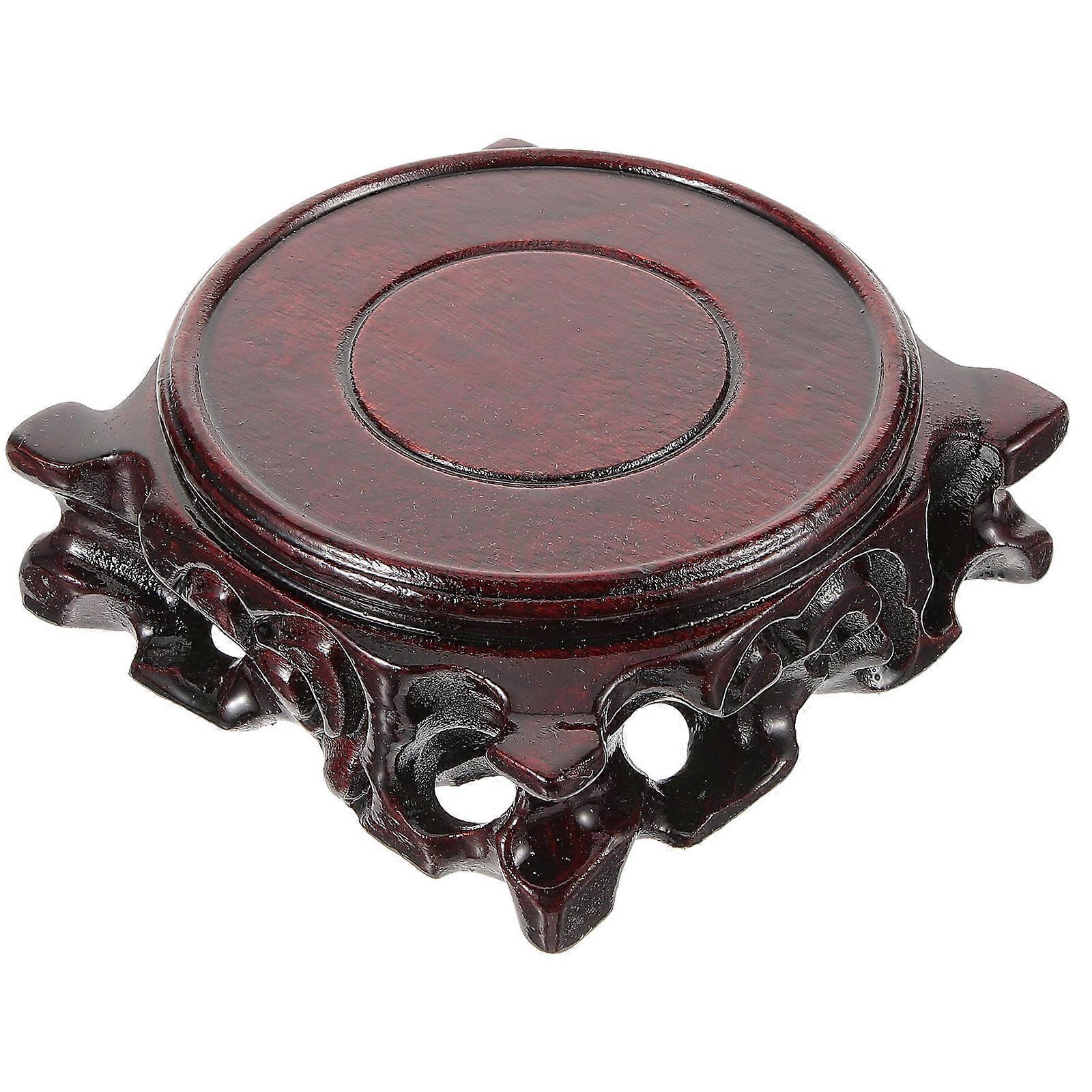 Wood Display Base for Buddha Statue with 5Pcs Brown Wooden Pedestals