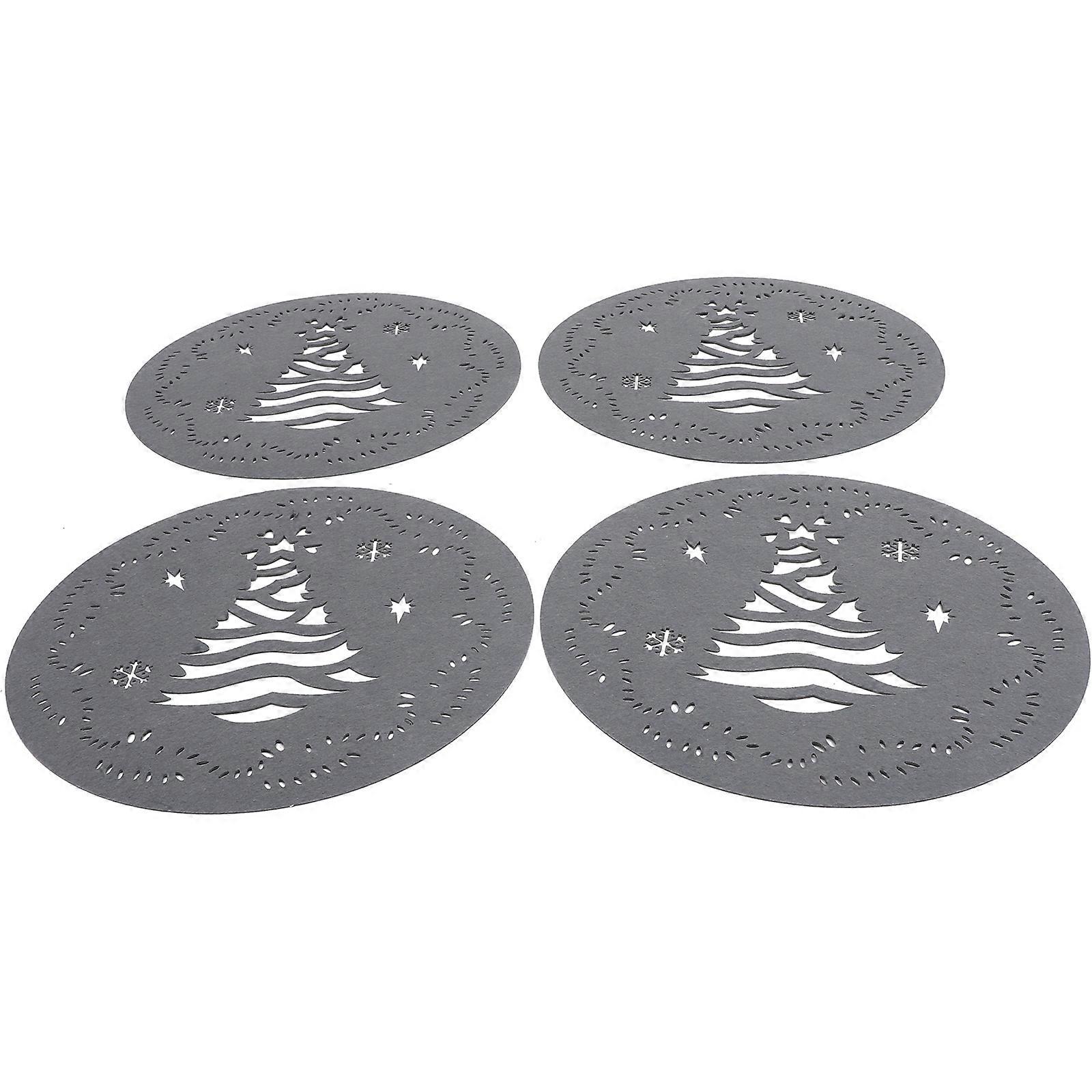 Christmas Pattern Table Mats Felt Placemats for Home 8Pcs Xmas Party