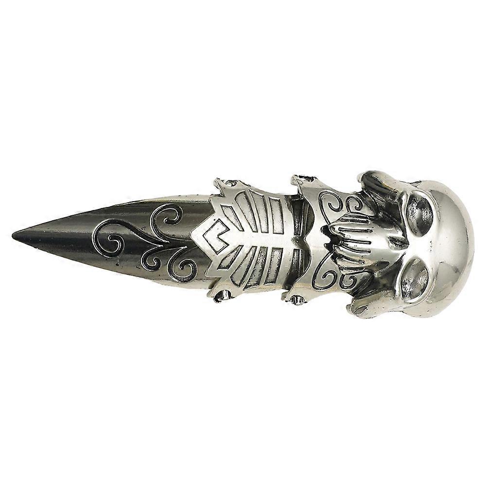 Man Ring Skull Shape Costume Parties Silver Alloy Adjustable Fit 1Set