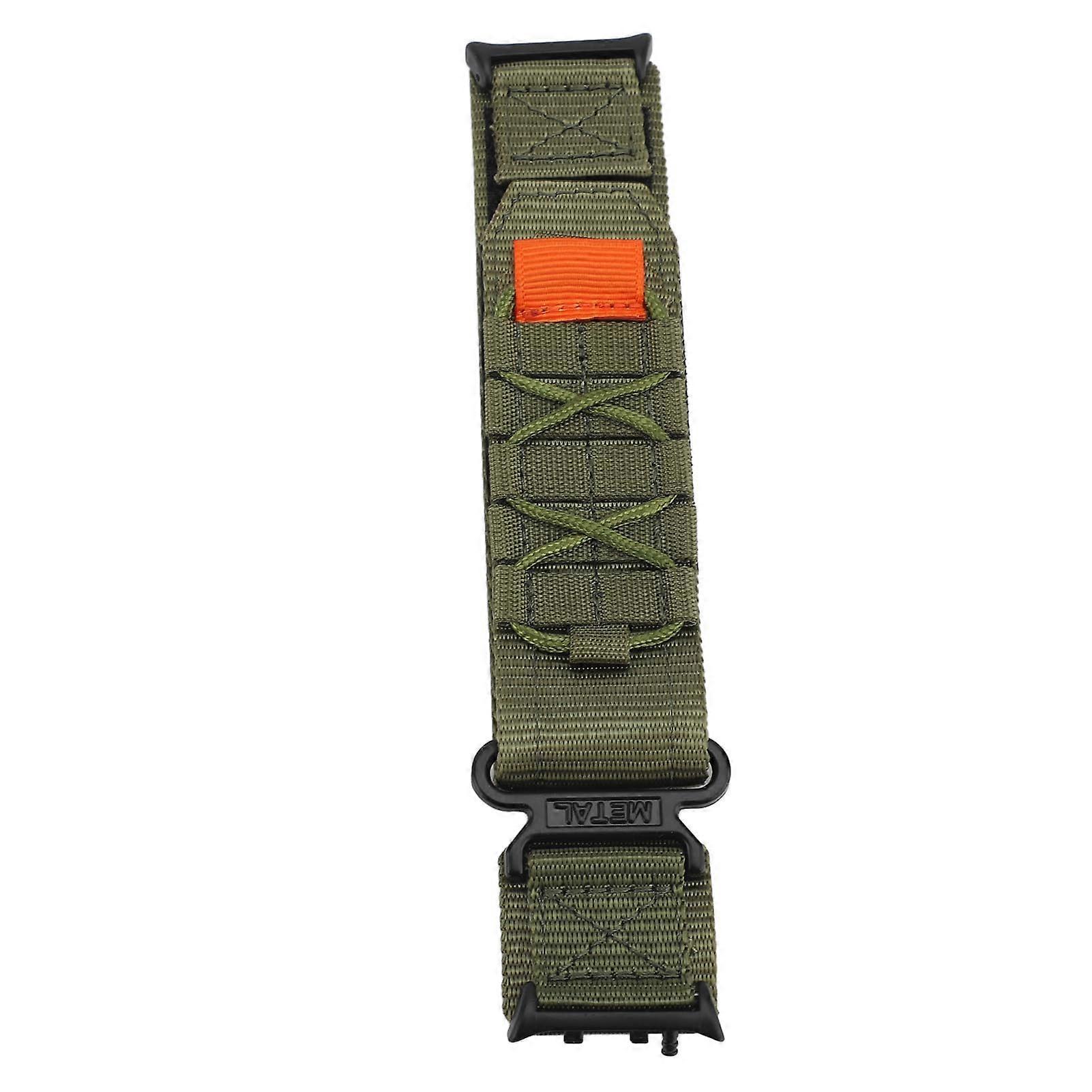 Adjustable Nylon Hook Loop Sport Watch Strap 17x3cm OD Green