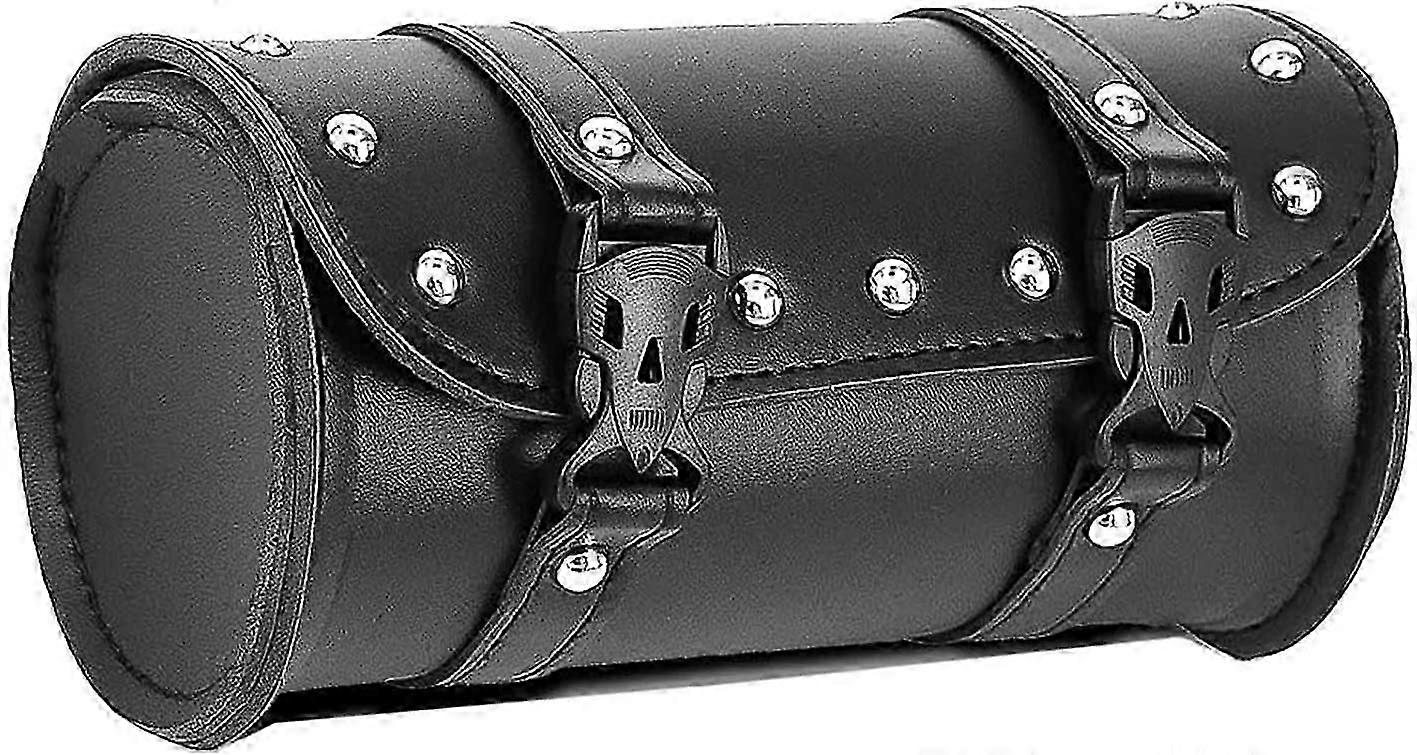 Motorcycle Handlebar Bag, PU Motorcycle Fork Tool Bag Motorcycle Tool Bag for Motorcycle Front Forks With 2 Straps