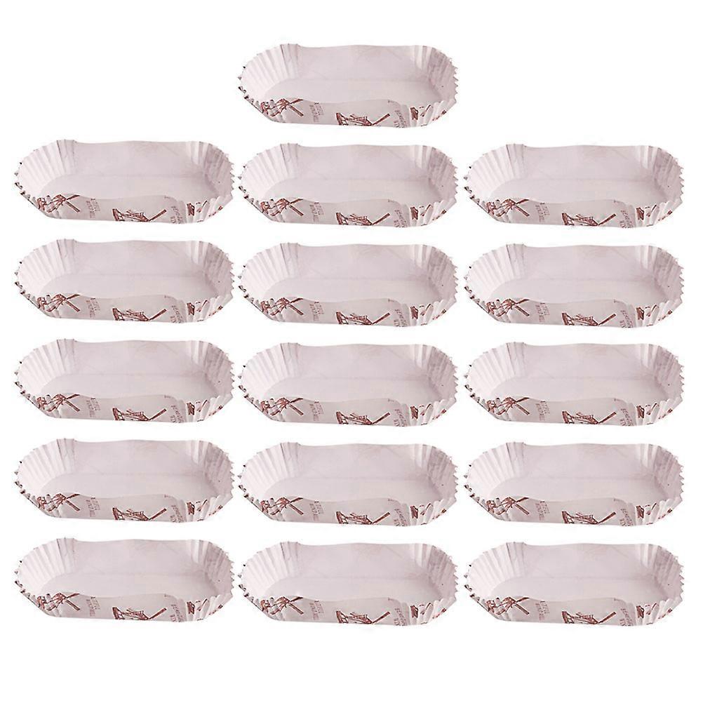 Boat Shaped Bread Trays for Bread 600Pcs Oval Paper Baking Cups White