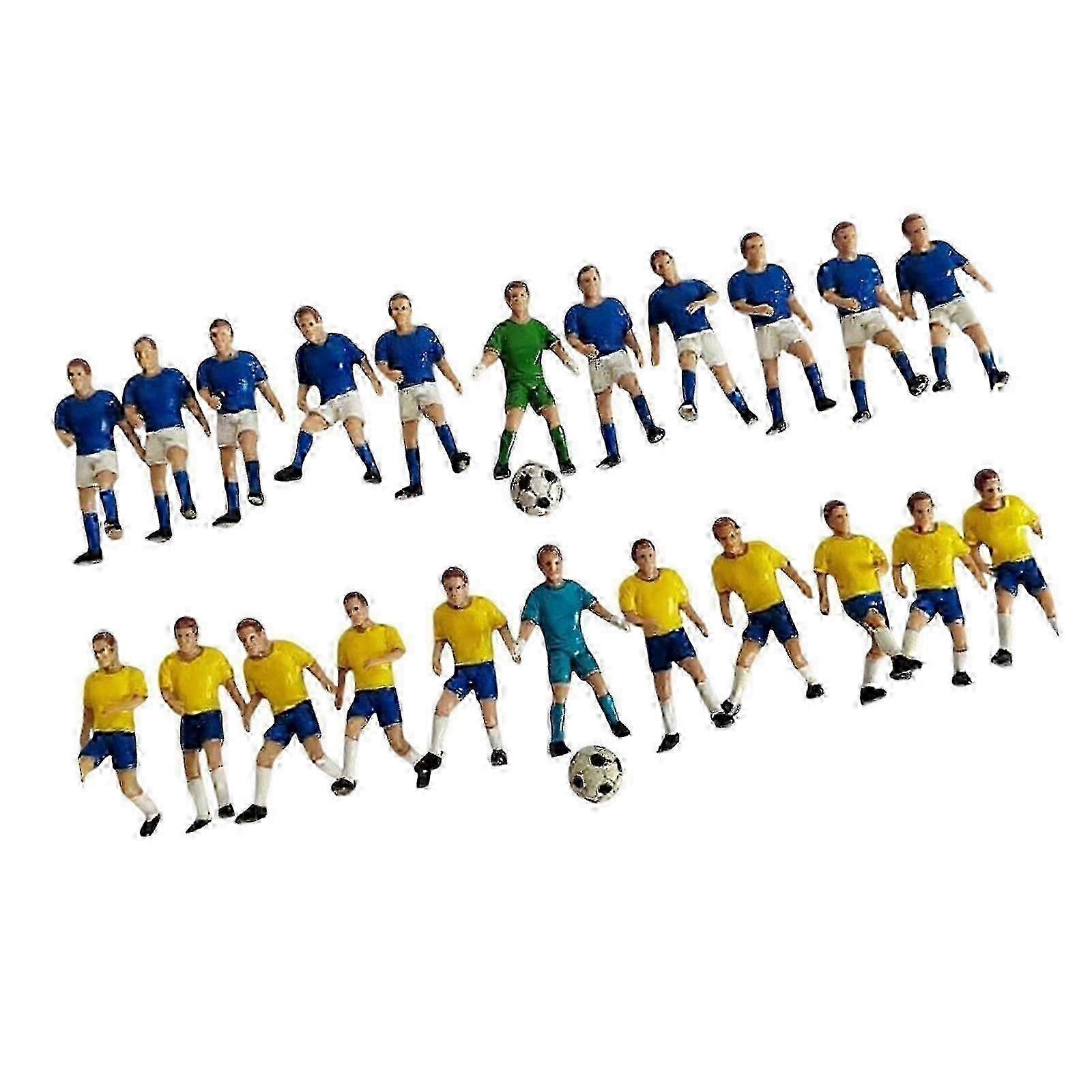 22-Piece Set of Miniature Football Player Figures for DIY Scenes, Train Station Layouts, and Displays