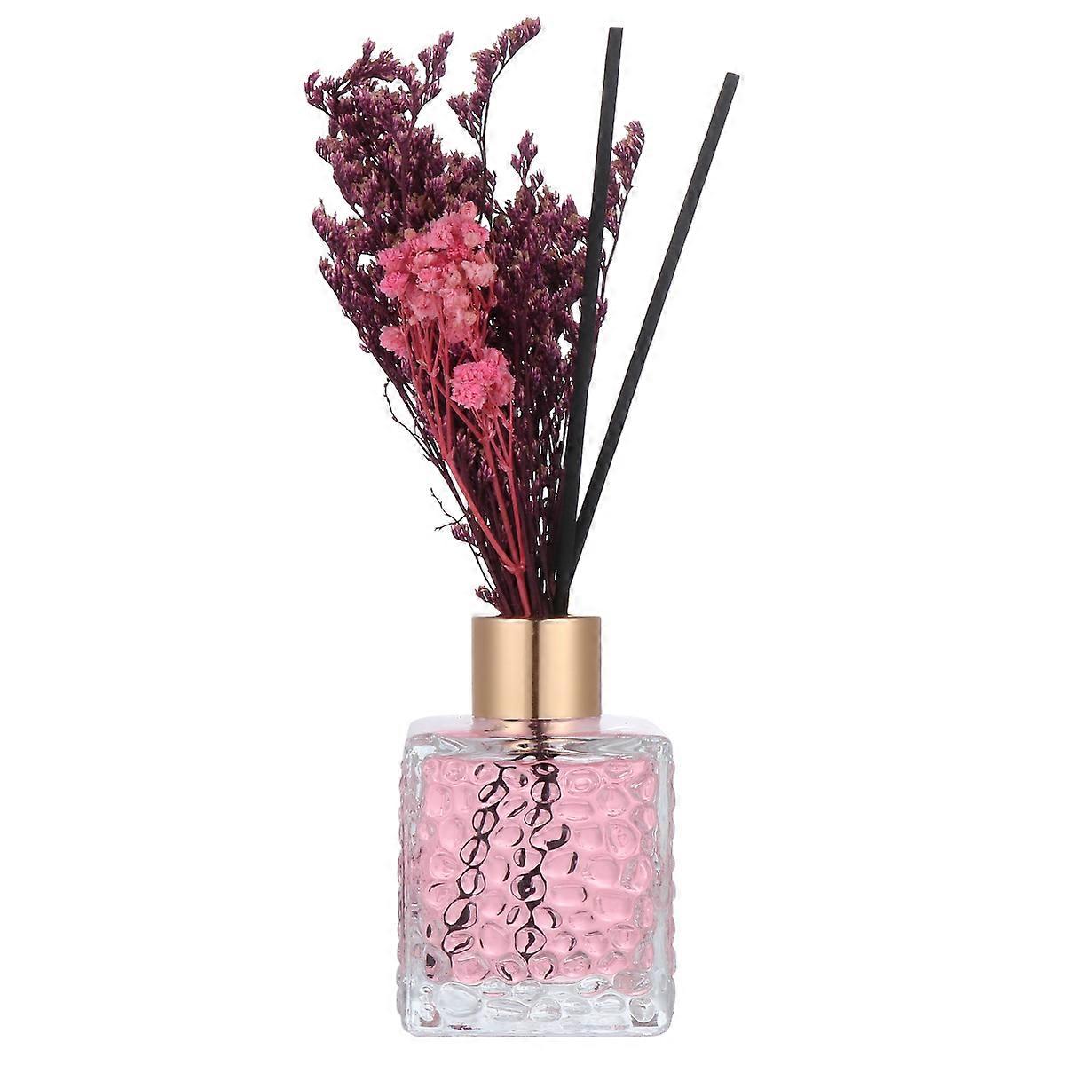 Air Freshening Essential Oil Diffuser 80ml Rattan Design Great For Office Use Pink Color 1Pack