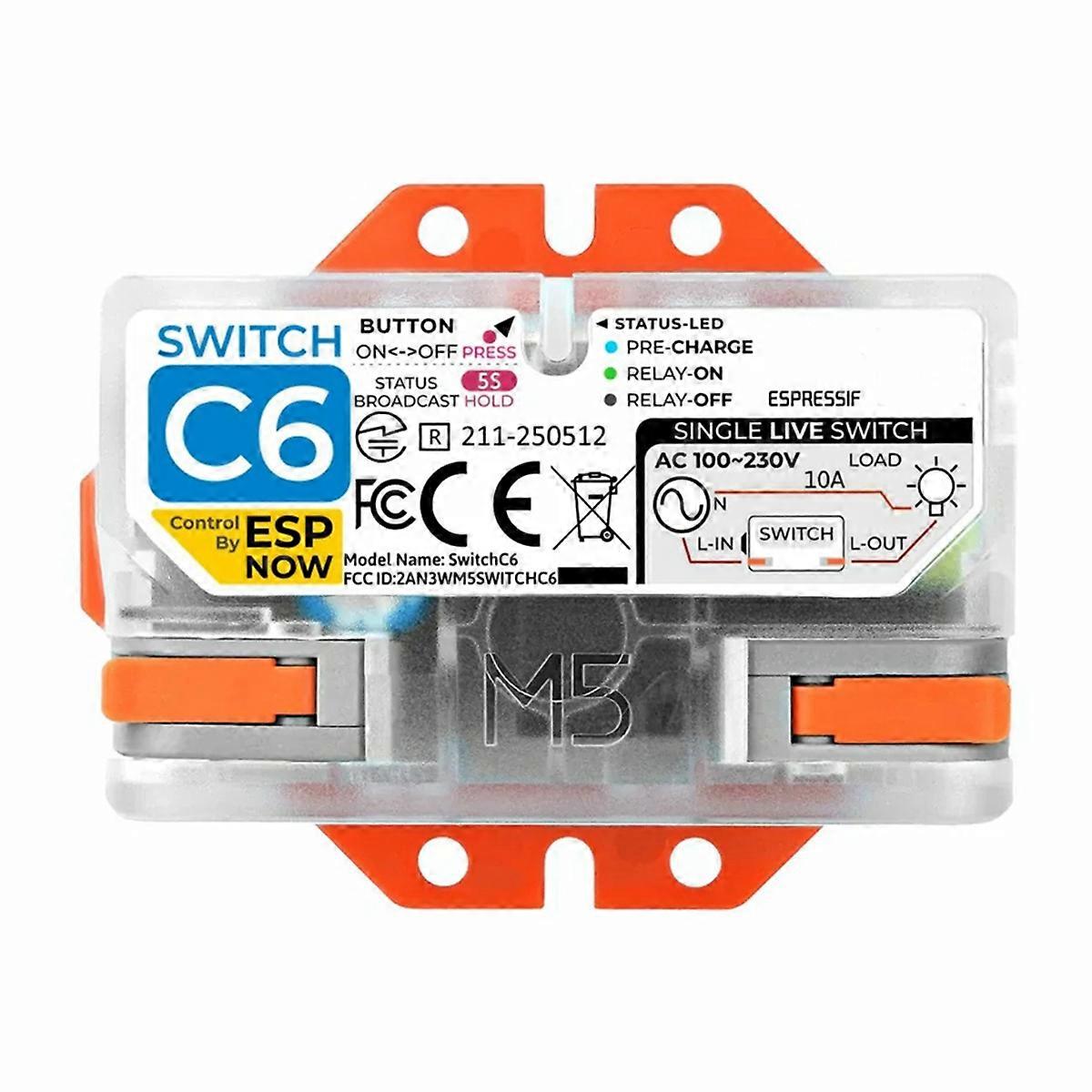 For Wi-Fi Smart Switch Single Live Wire ESP32-C6 Chip Remote Control Energy Efficient Home Automatio