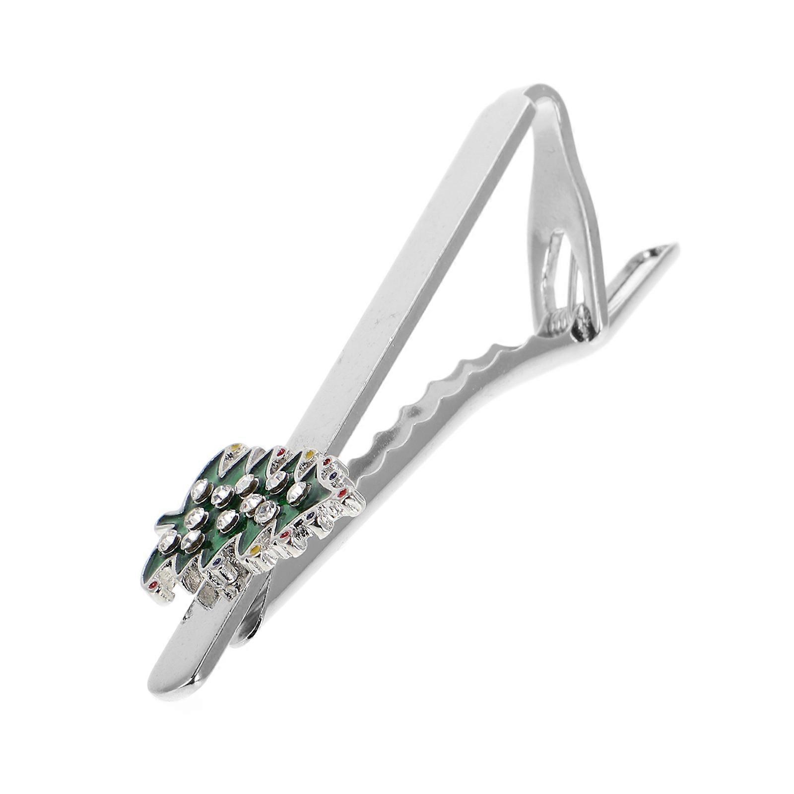 Holiday Snowflake Tie Clip for Men Christmas Tree Design 3Pcs Set
