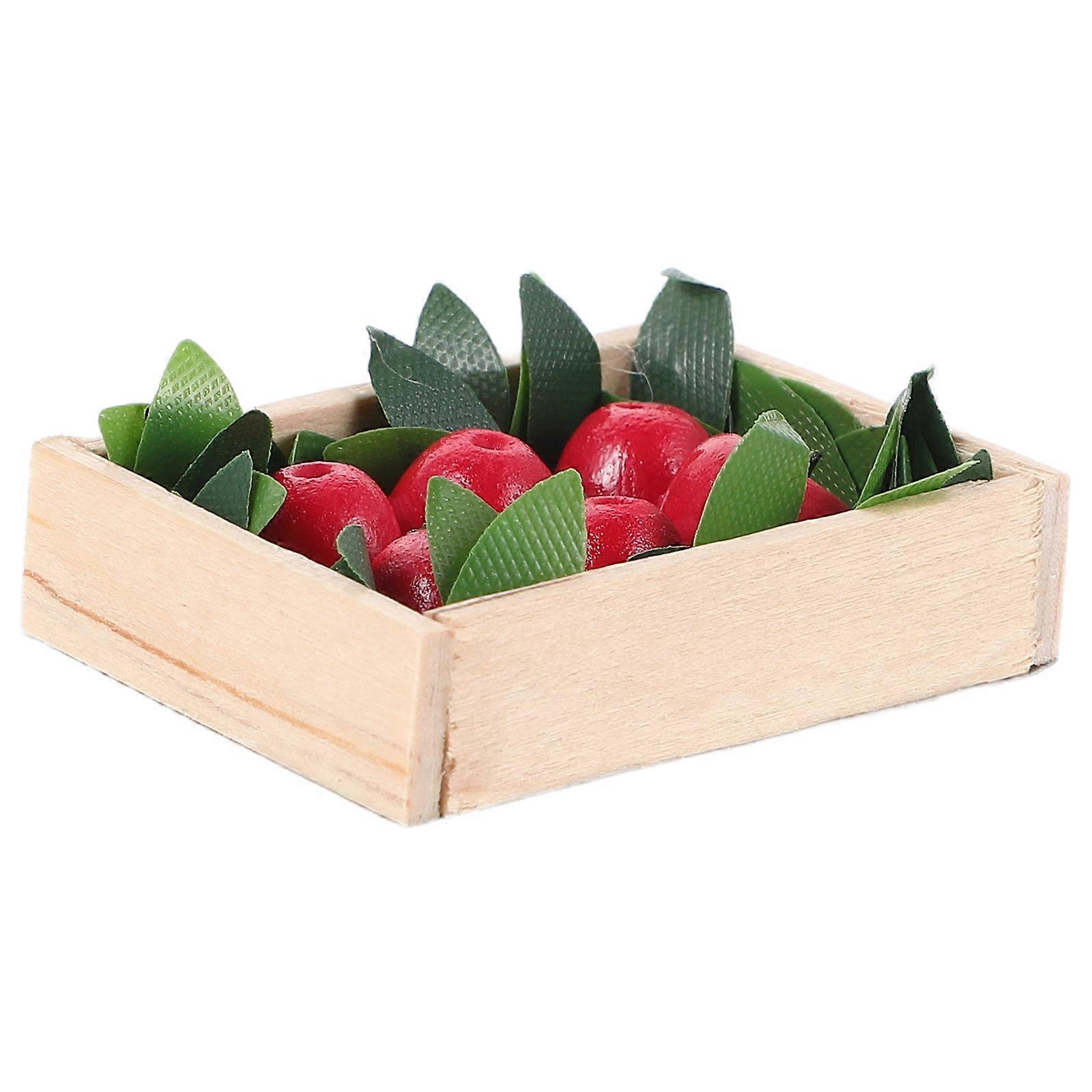Dollhouse Miniature Fruit Apple Models for 3Sets Realistic Plastic Decoration