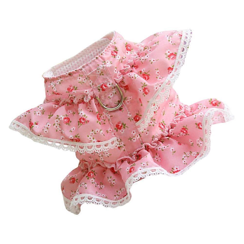 Pet Clothes Vest Cat Harness with Rope 1Pcs Rosy Polyester Comfortable Fit