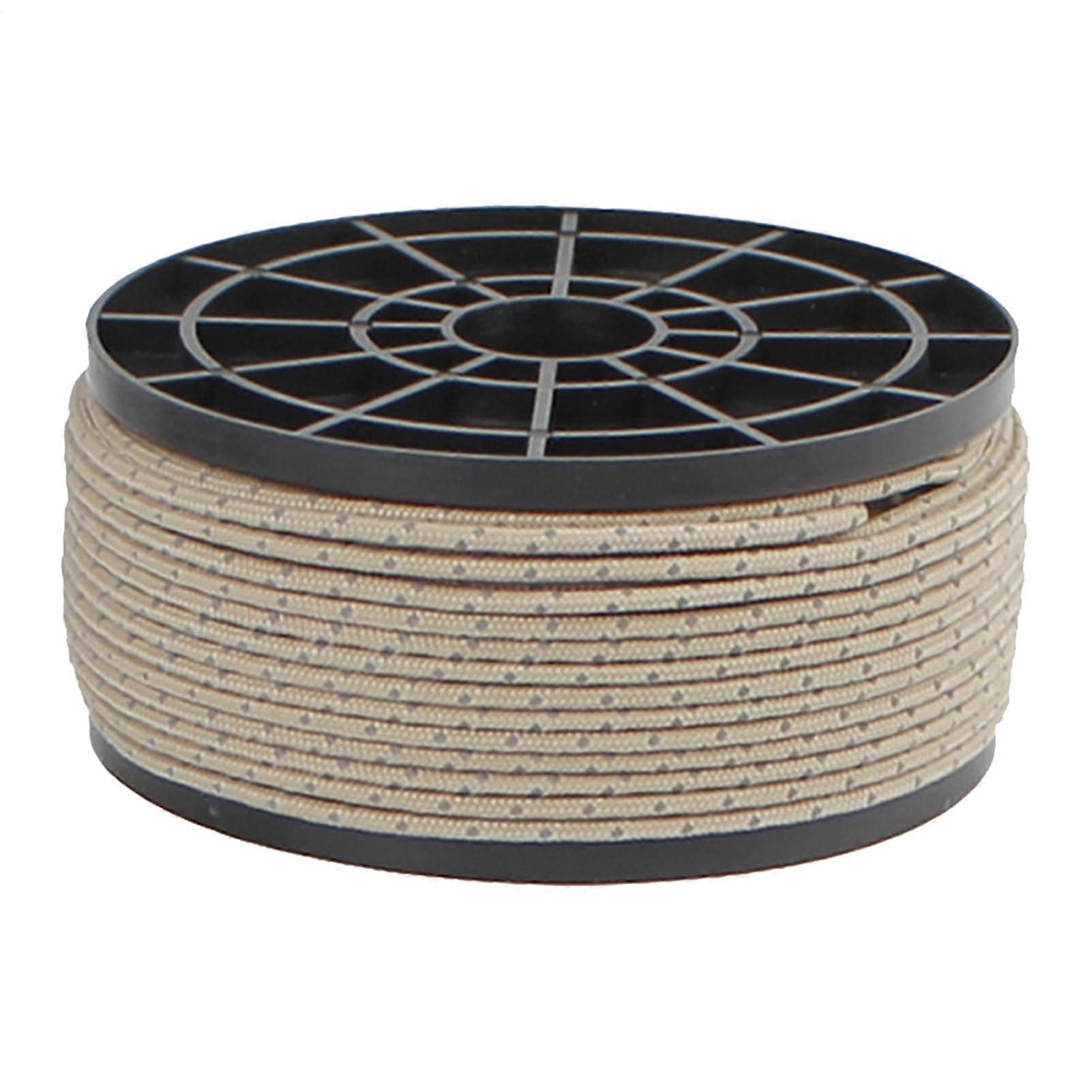 Reflective Tent Rope 50m Weatherproof Waterproof Cord for Camping Hiking Traction Rope Khaki