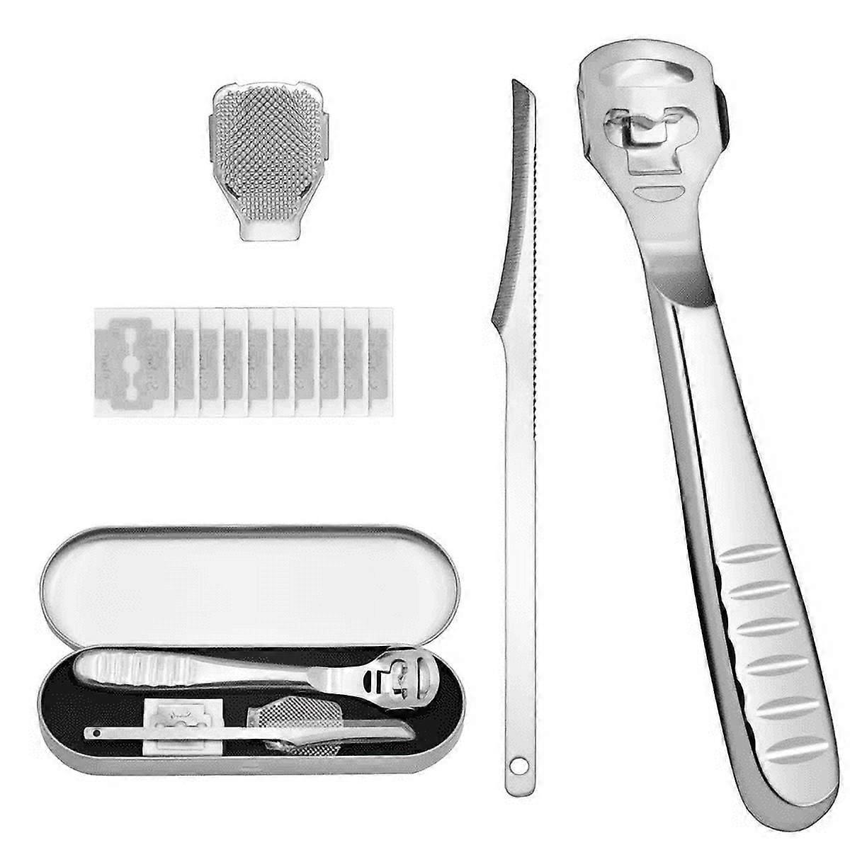 Tutuviw Plane callus remover shaver cutter eliminator razor WITH 10 extra compatible with sharp refill blades, professional pedicure foot care