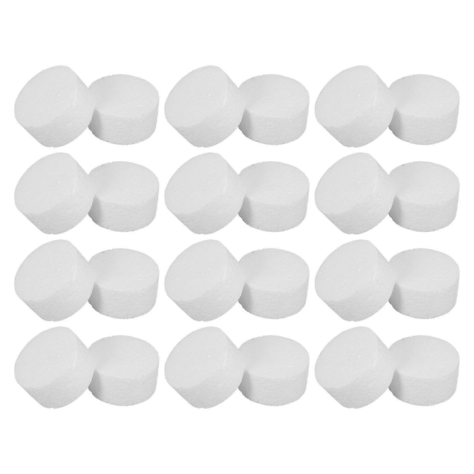White Foam Cylinders for DIY Sculpture and Cake Decoration 90Pcs Polystyrene Circles