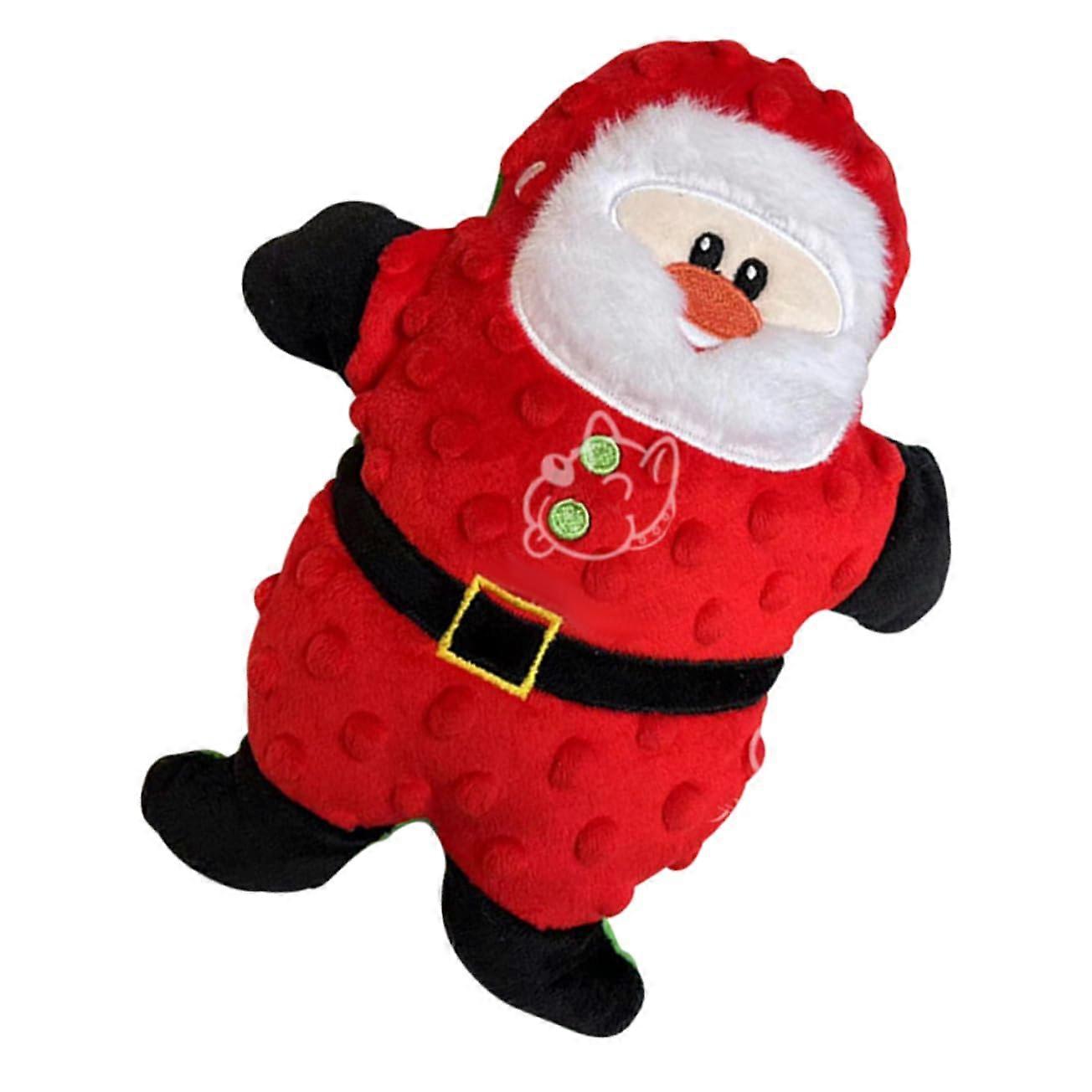 Christmas Dog Chew Soft Plush Squeaky Interactive Puppy Training Toy Machine Washable Santa Reindeer Design For Pets