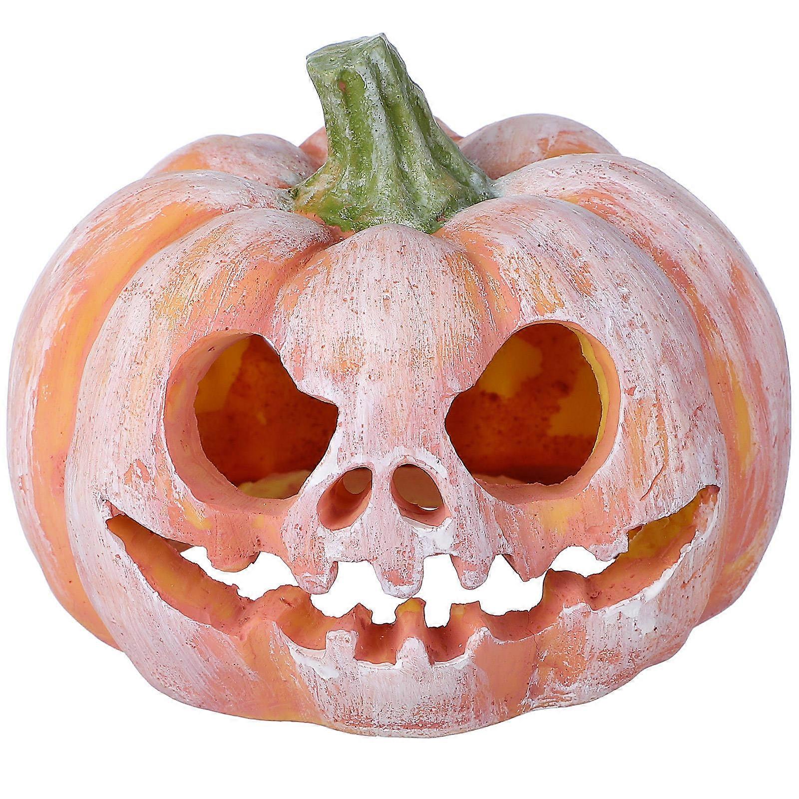 2Pcs Pumpkin Shaped Decoration Creating Natural Habitat For Fish Tank With Compact Size