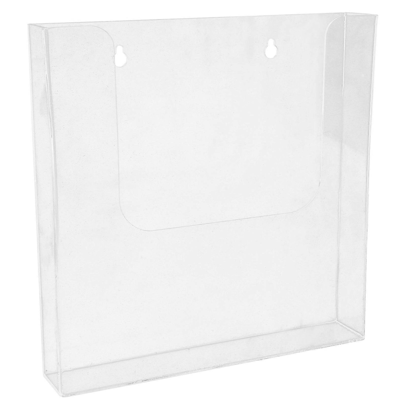 Wall File Holder Acrylic Magazine Display Rack for Storage 4Pcs Transparent Pack