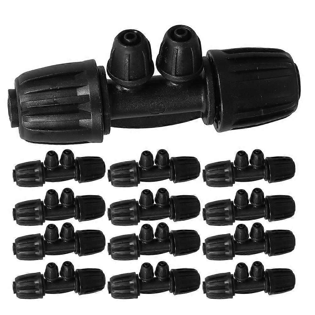 Lock Barbed Tee Connectors 40Pcs Drip Irrigation Fittings Efficient Water Distribution Lawn System Compatible 10.00X4.50X1.70CM Black